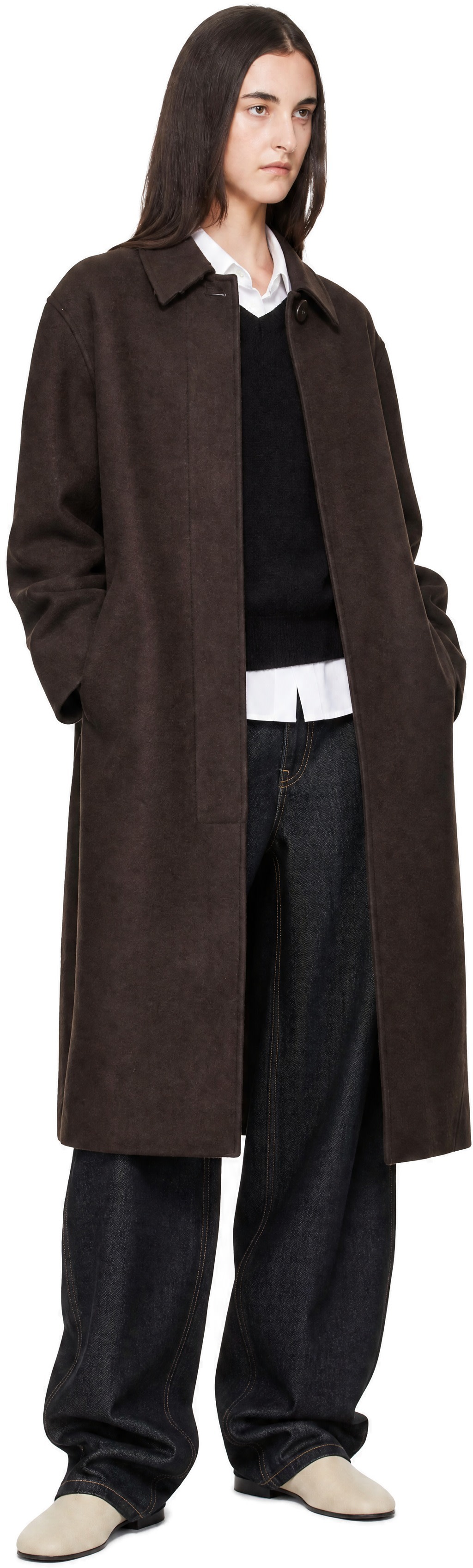 Studio Nicholson - Brown Ria Wool Coat