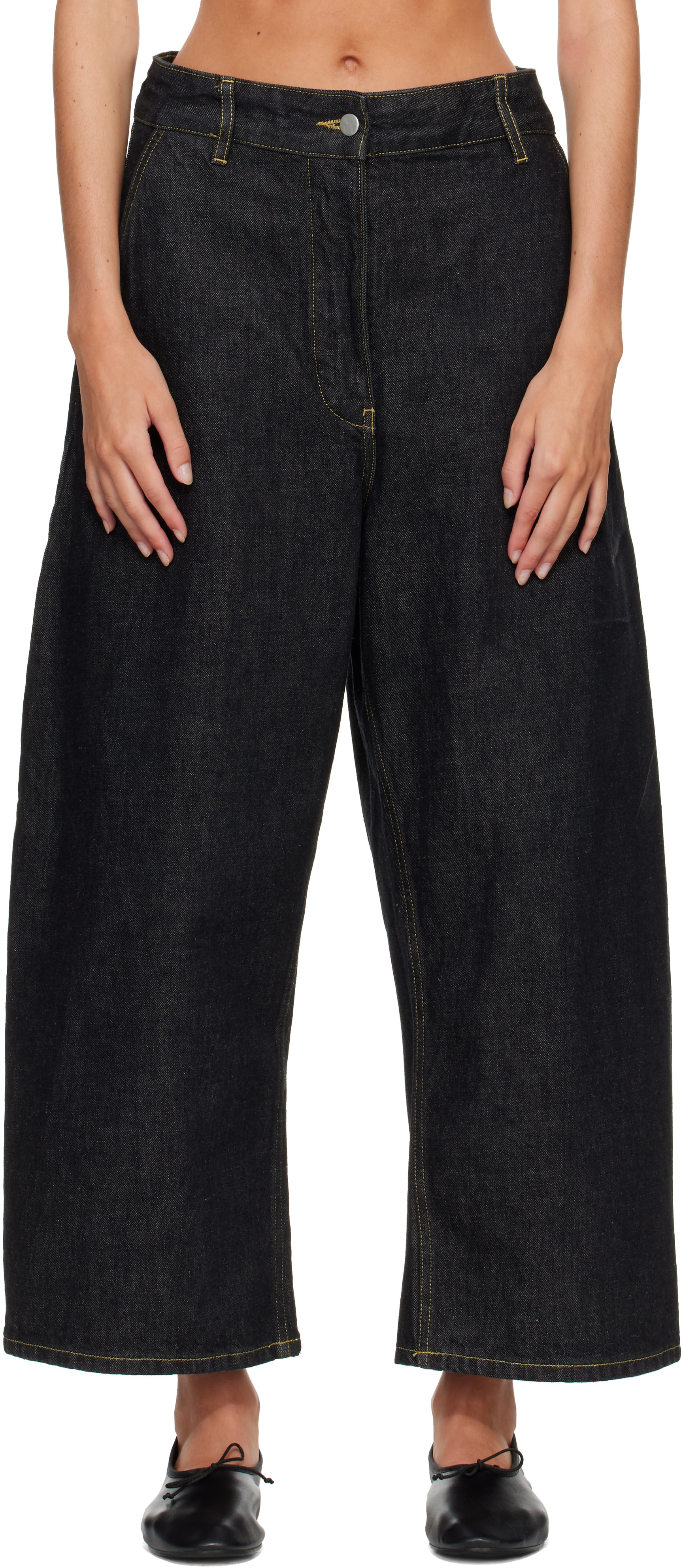 Studio Nicholson - Jean ample Chalco noir