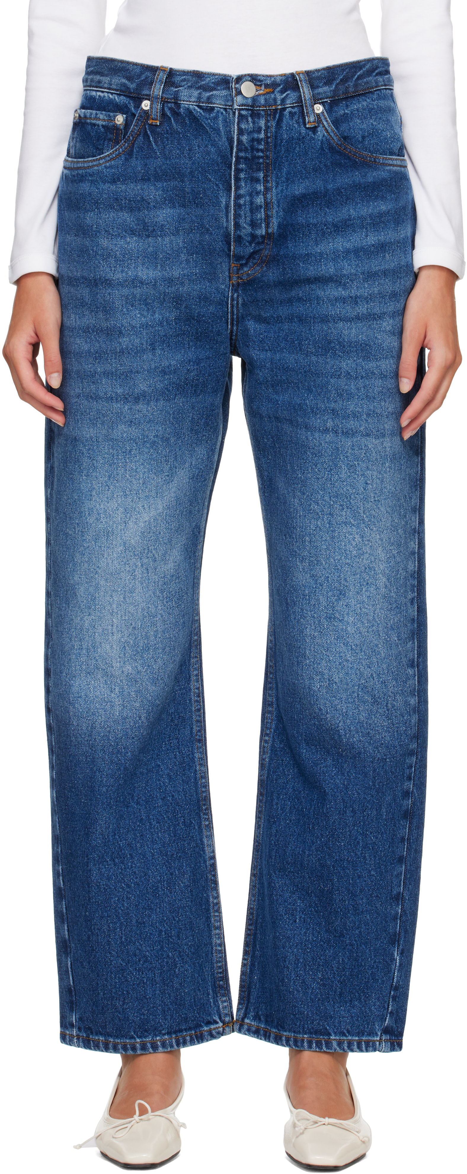 Gen X EngineerCo NAVY／L Studio Nicholson: Navy Denjo Straight Leg Jeans | SSENSE