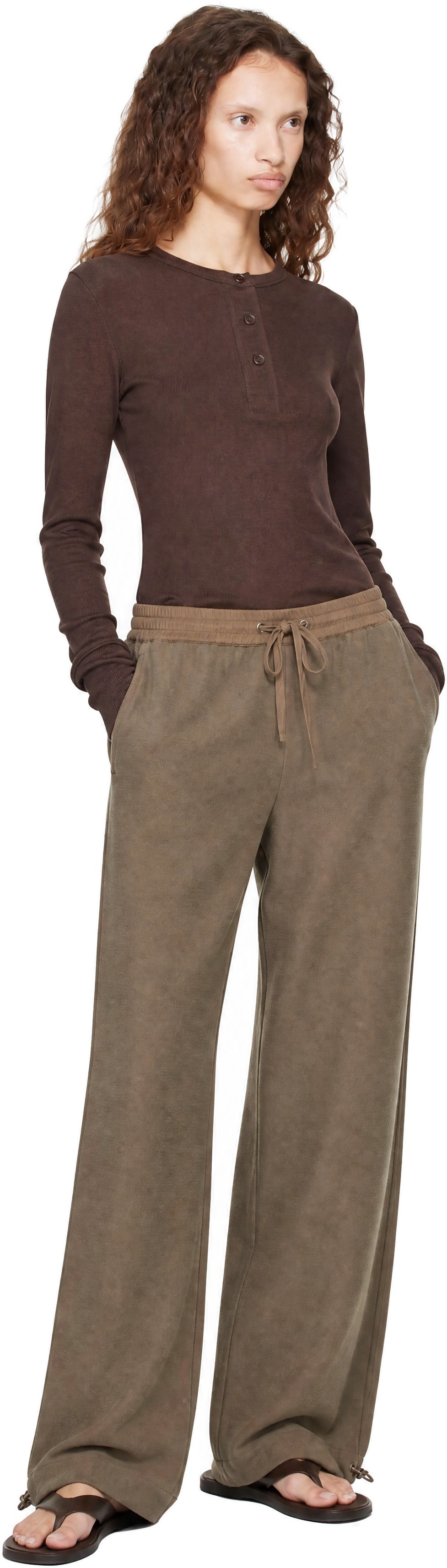 Studio Nicholson: トープ Farr ウール ドローストリング パンツ