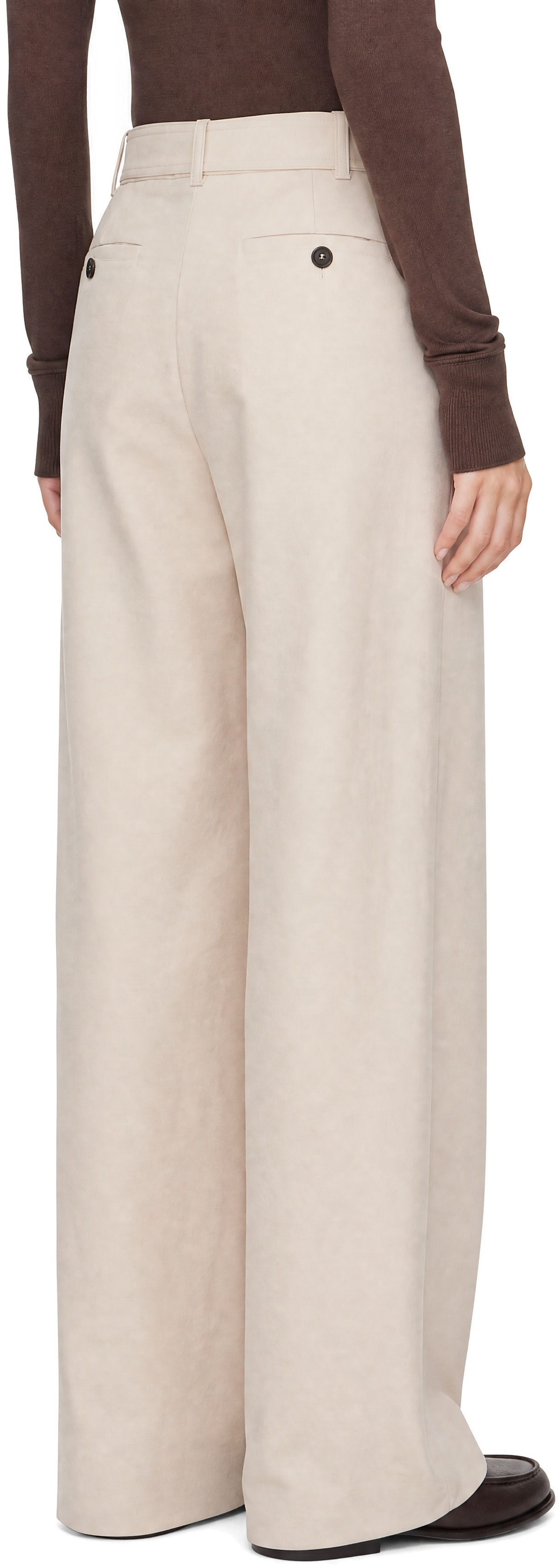 Studio Nicholson - Pantalon beige à ceinture