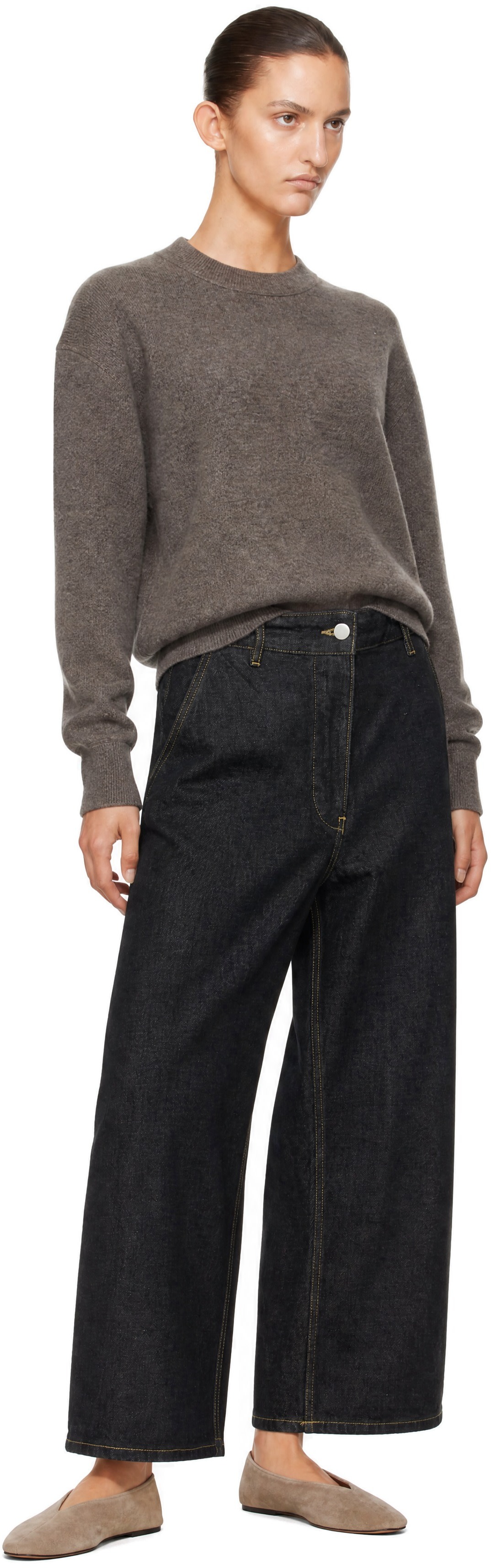 Studio Nicholson - Pull Morina brun en tricot