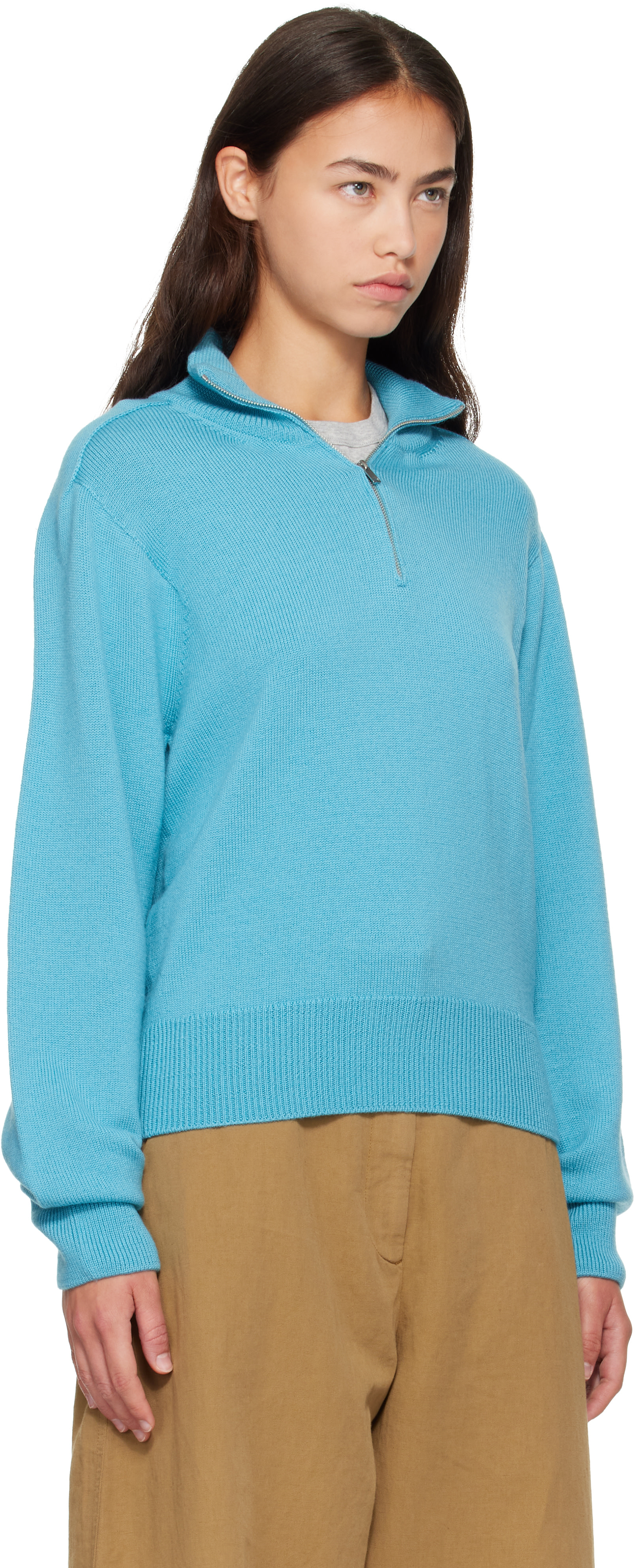 Studio Nicholson - Pull Maren bleu en tricot
