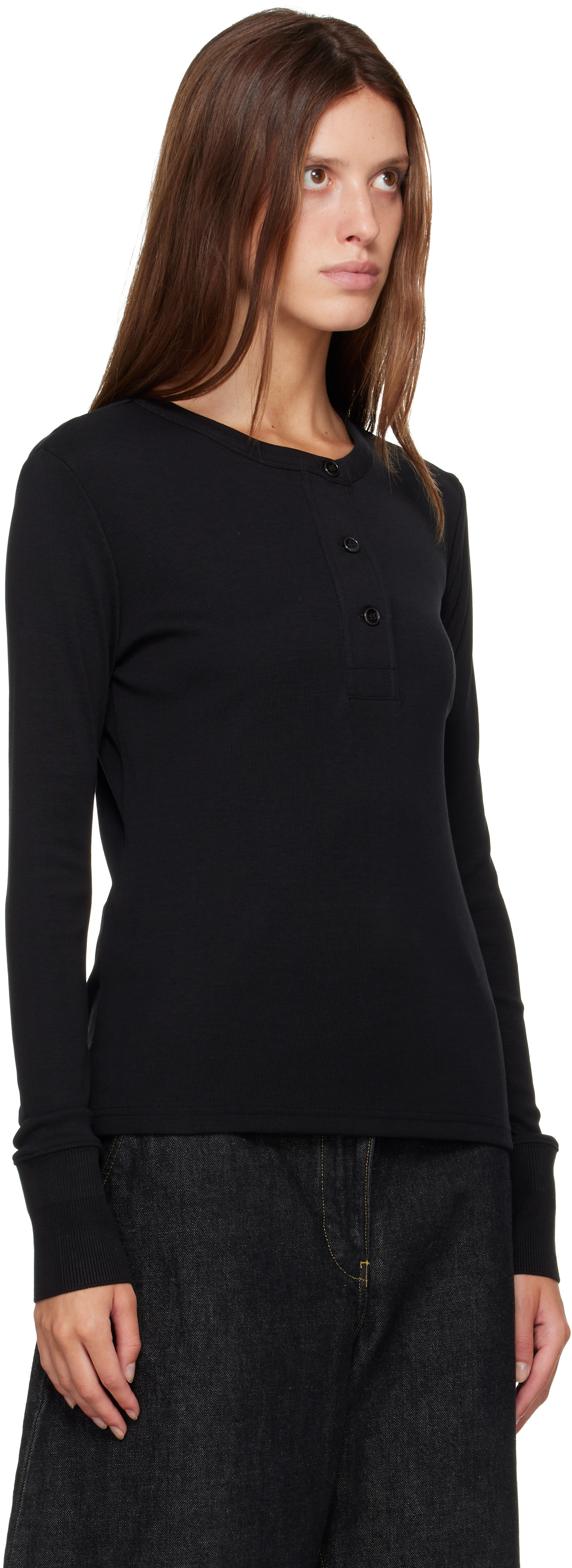 Studio Nicholson - Henley Roane noir en jersey