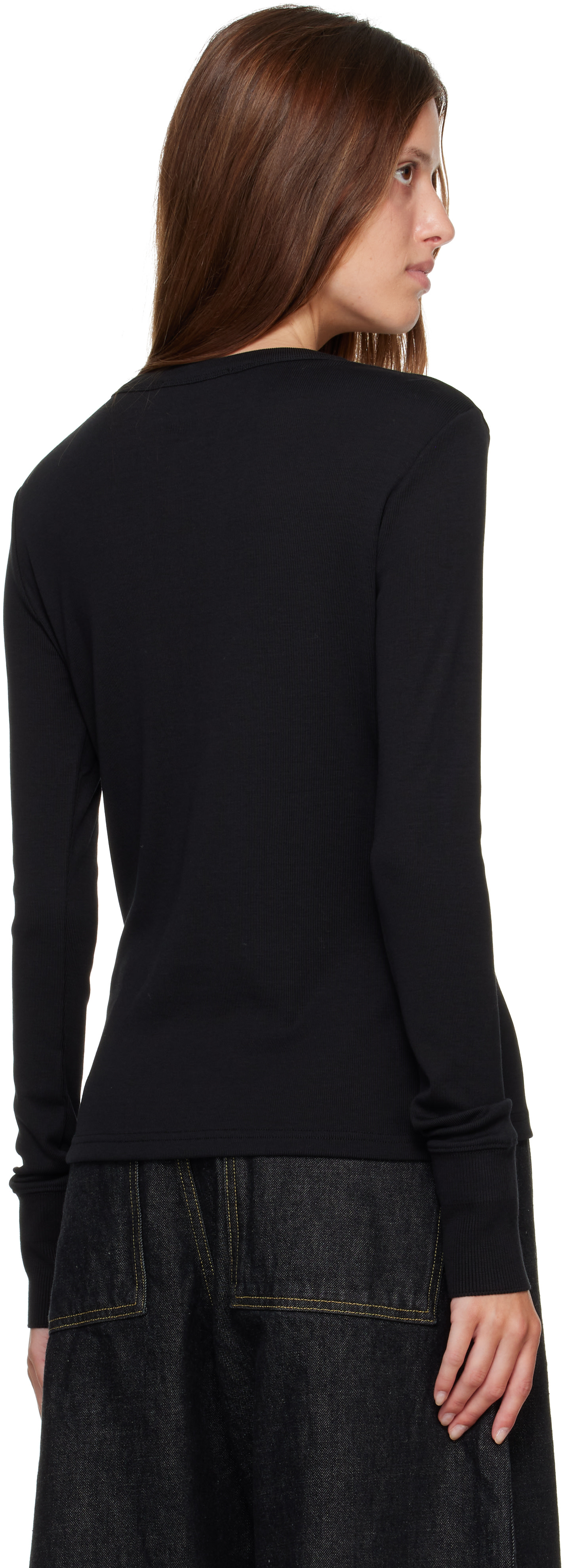 Studio Nicholson - Henley Roane noir en jersey