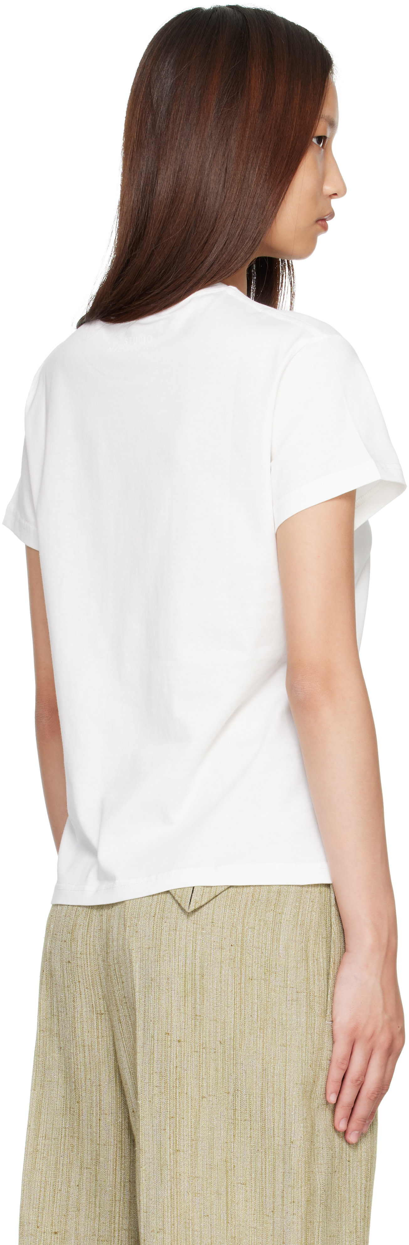 Studio Nicholson - T-shirt Marine blanc