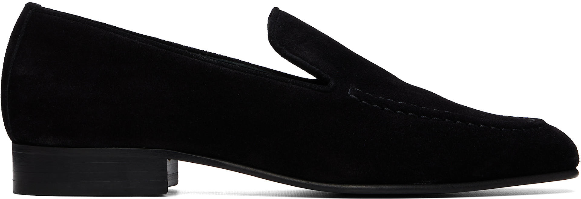 Studio Nicholson: Black Elkann Suede Loafers | SSENSE