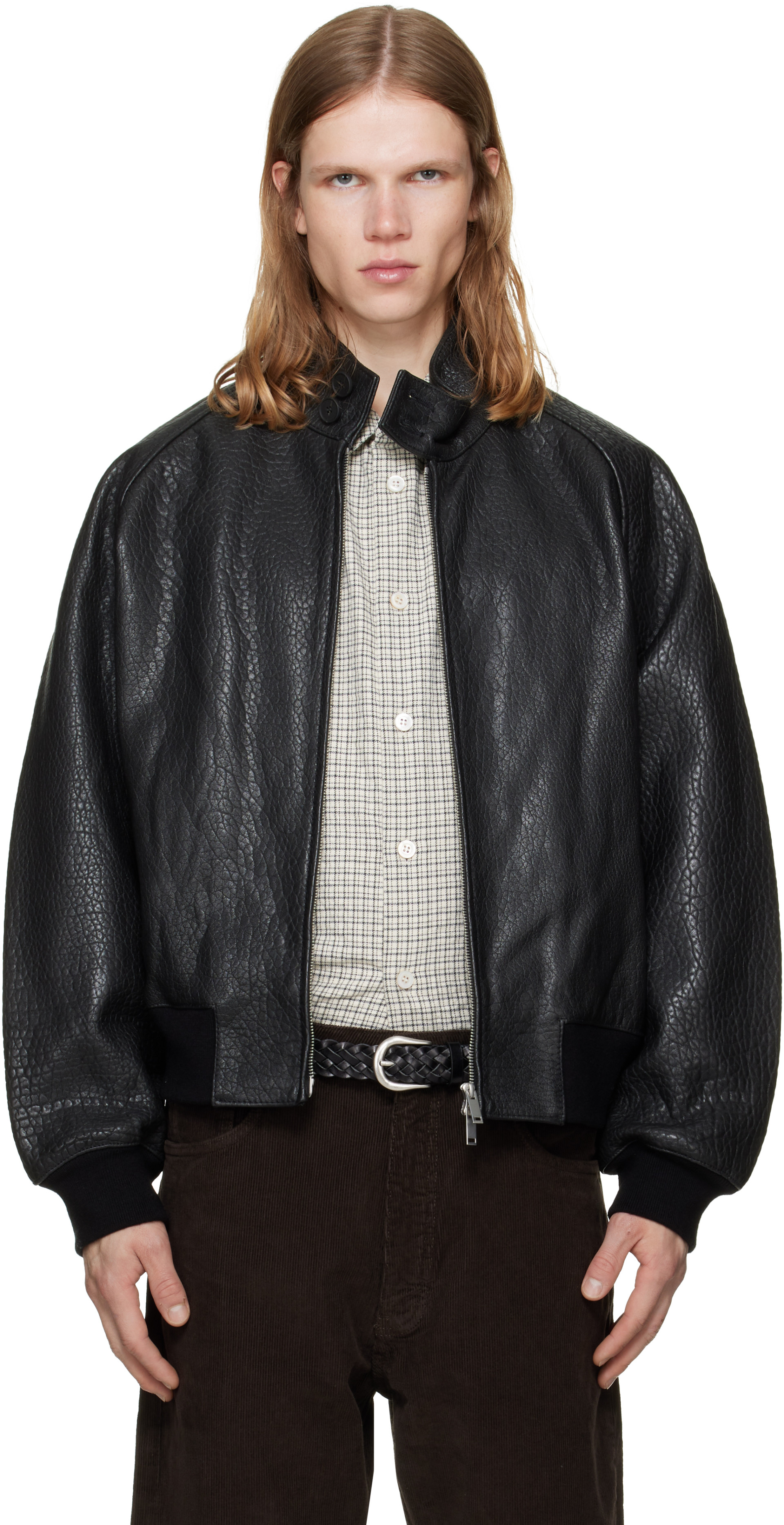 Studio Nicholson - Blouson noir en cuir
