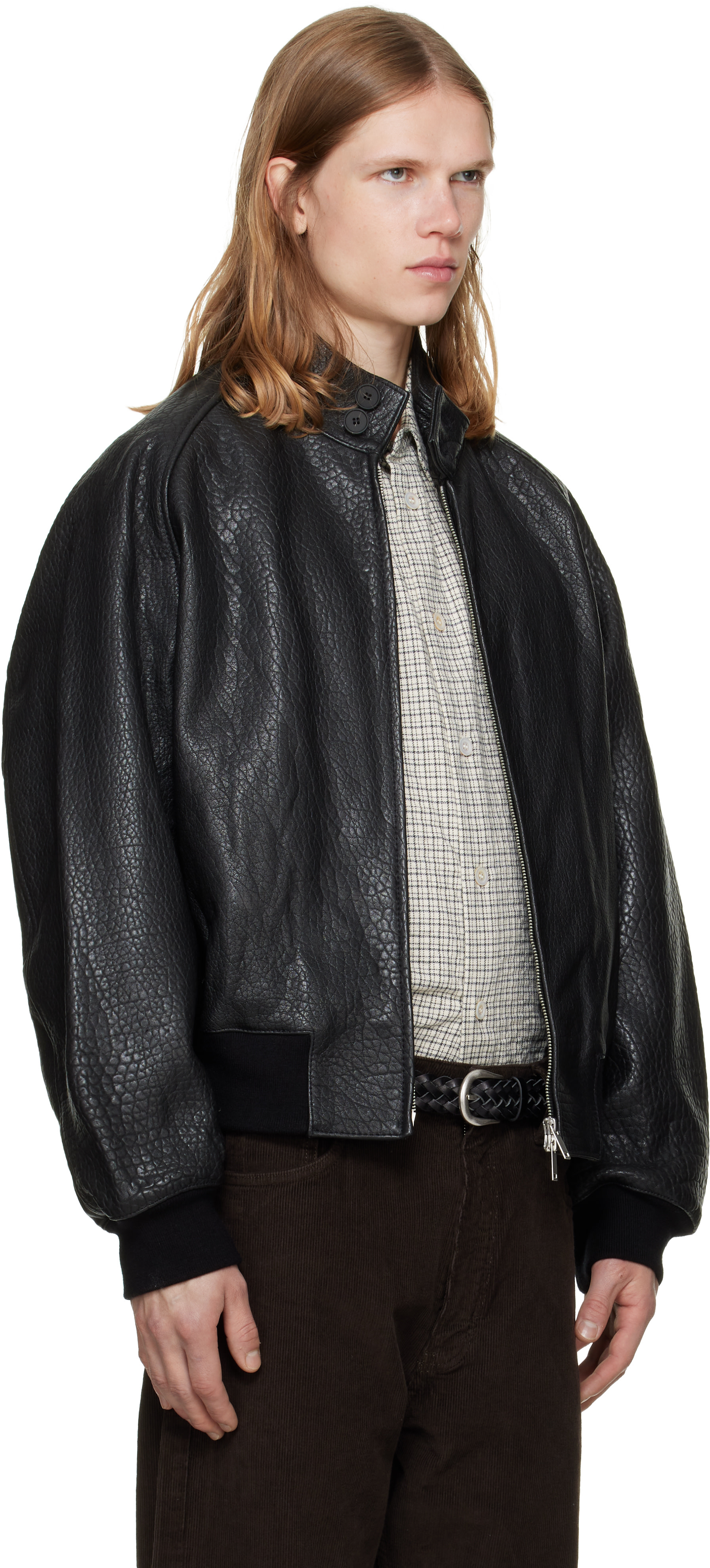 Studio Nicholson - Blouson noir en cuir