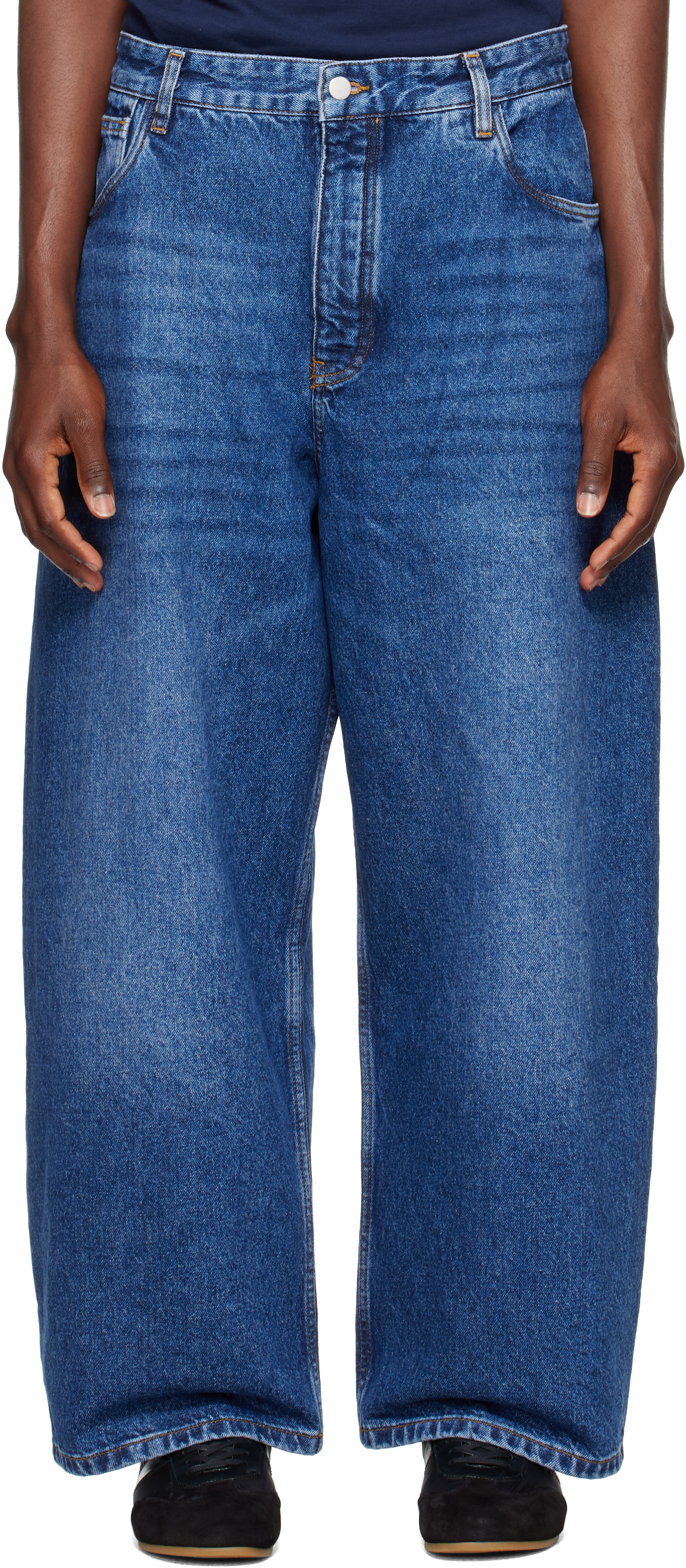 Studio Nicholson - Jean ample Paolo bleu