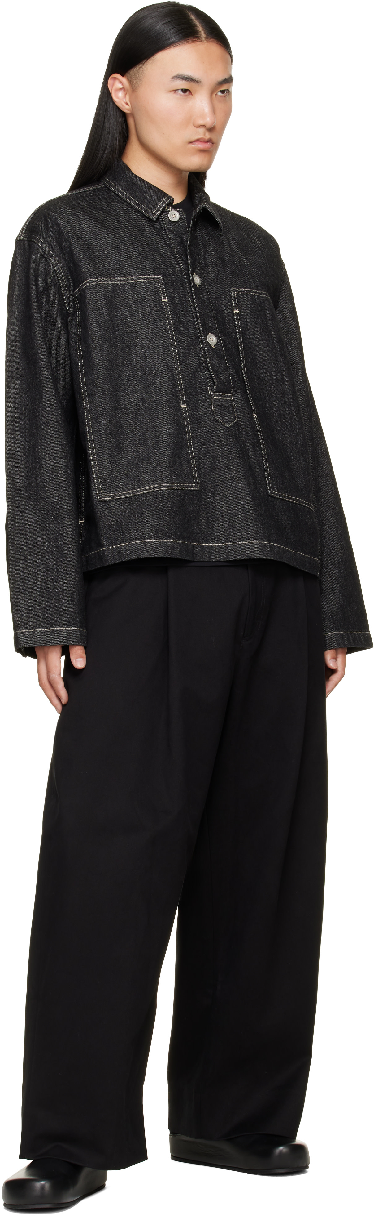Studio Nicholson - Black Sorte Pleated Trousers