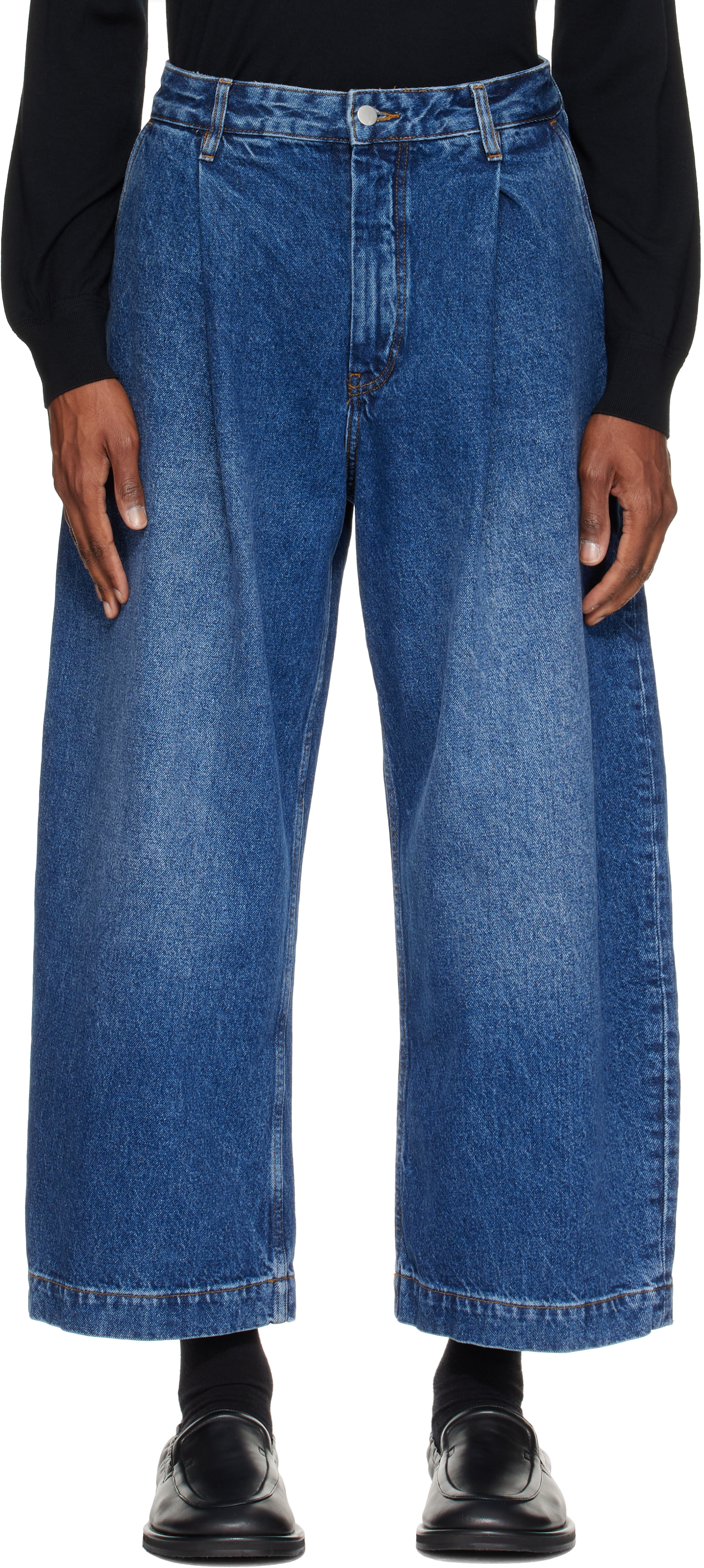 Studio Nicholson - Jean ample Puch bleu