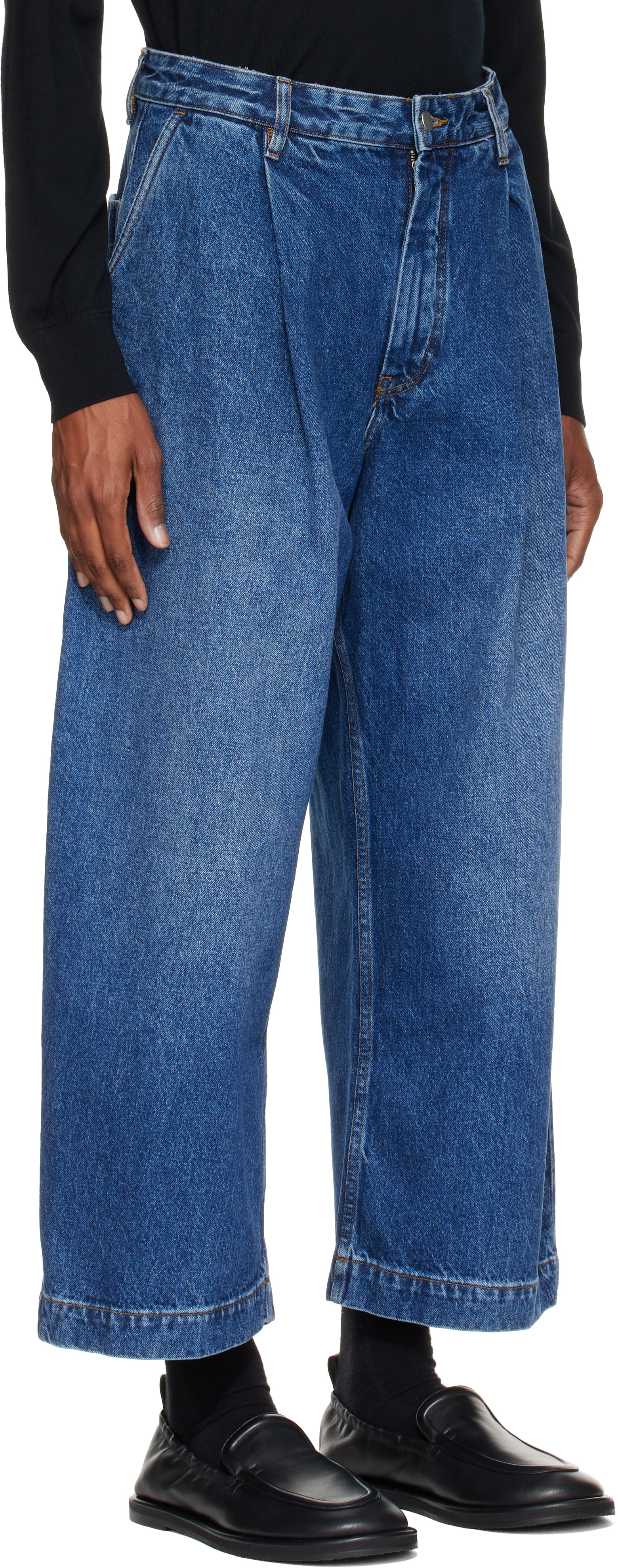 Studio Nicholson - Jean ample Puch bleu