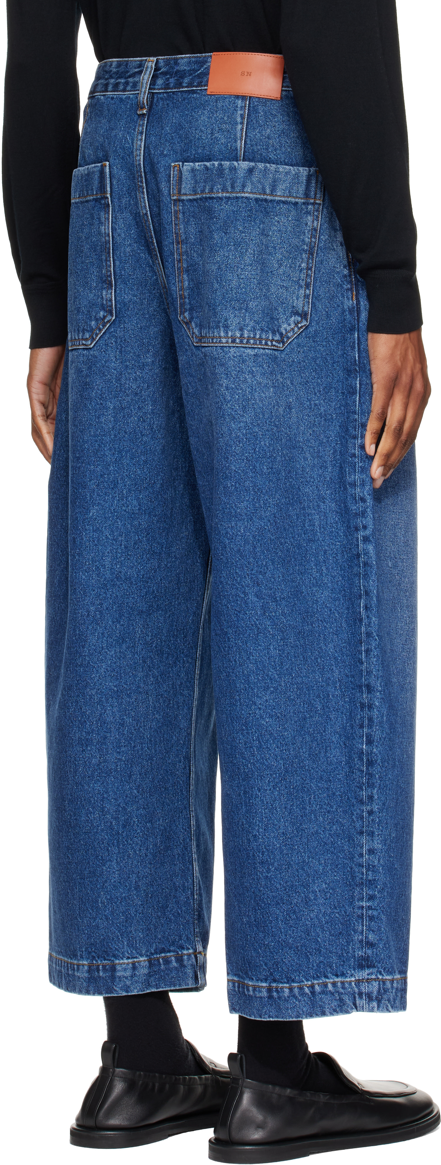 Studio Nicholson - Jean ample Puch bleu