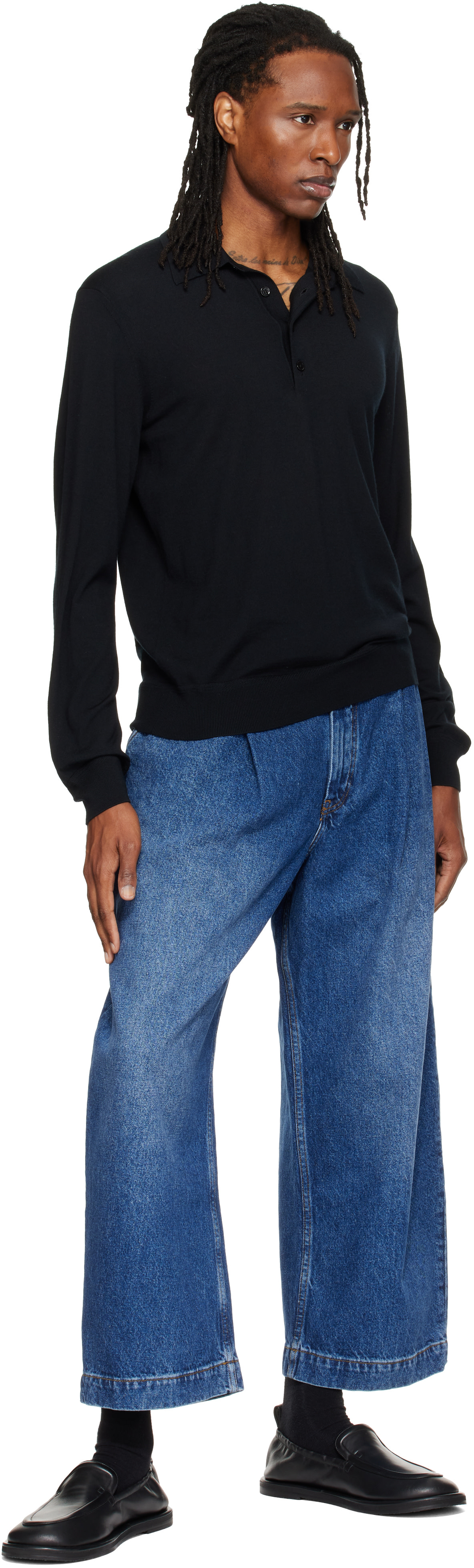 Studio Nicholson - Jean ample Puch bleu