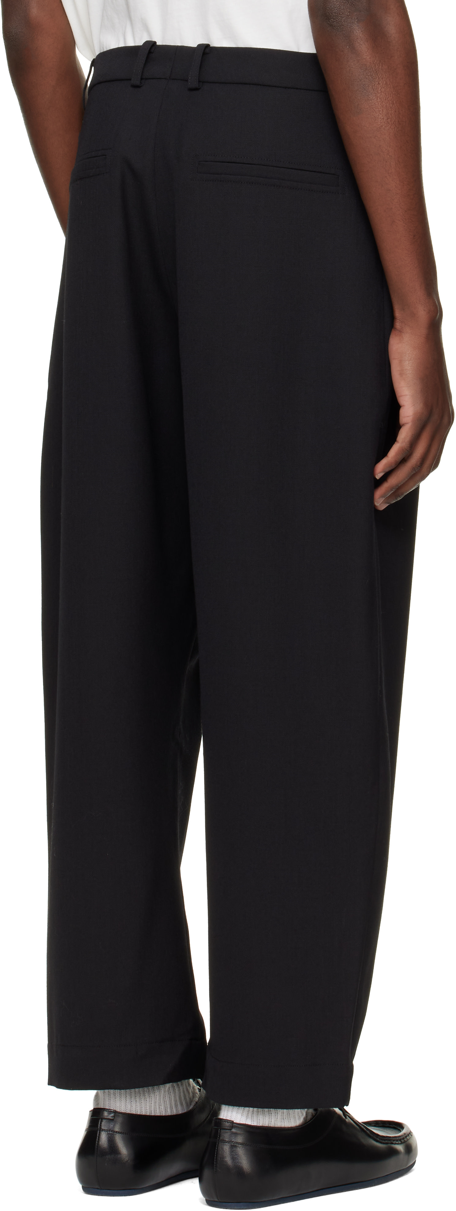 Studio Nicholson - Pantalon noir à plis