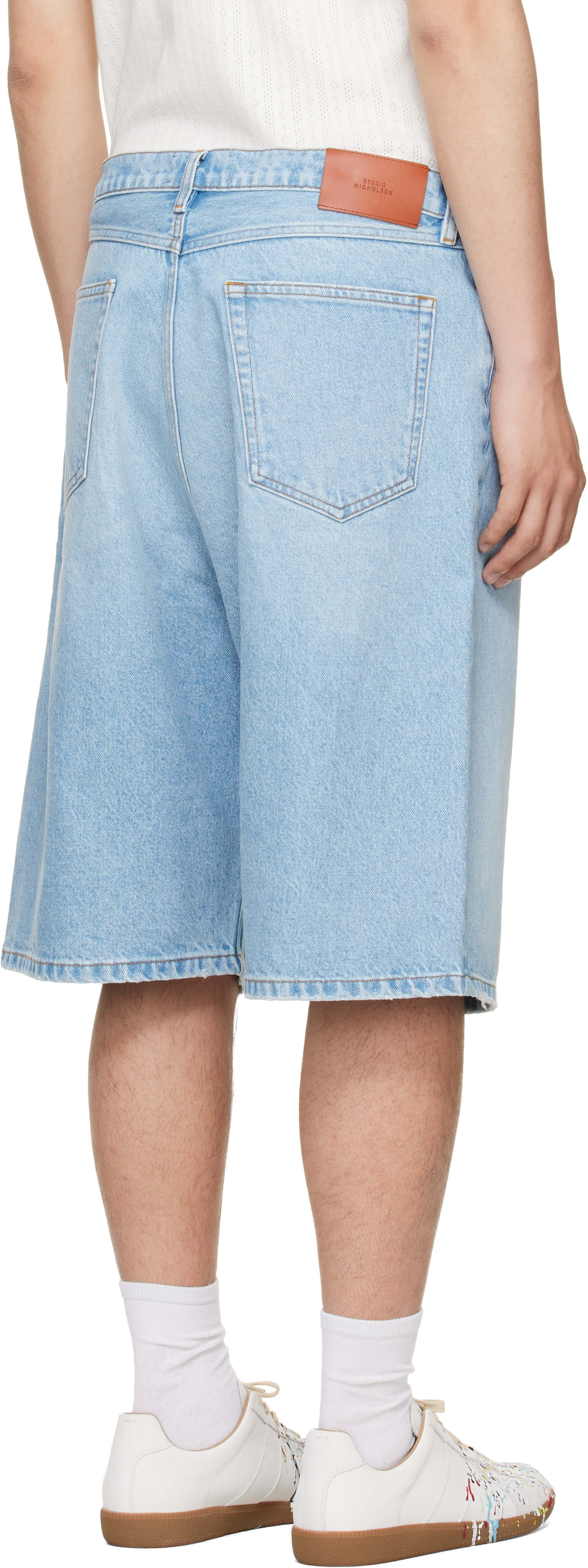 Studio Nicholson - Short Marylebone bleu en denim
