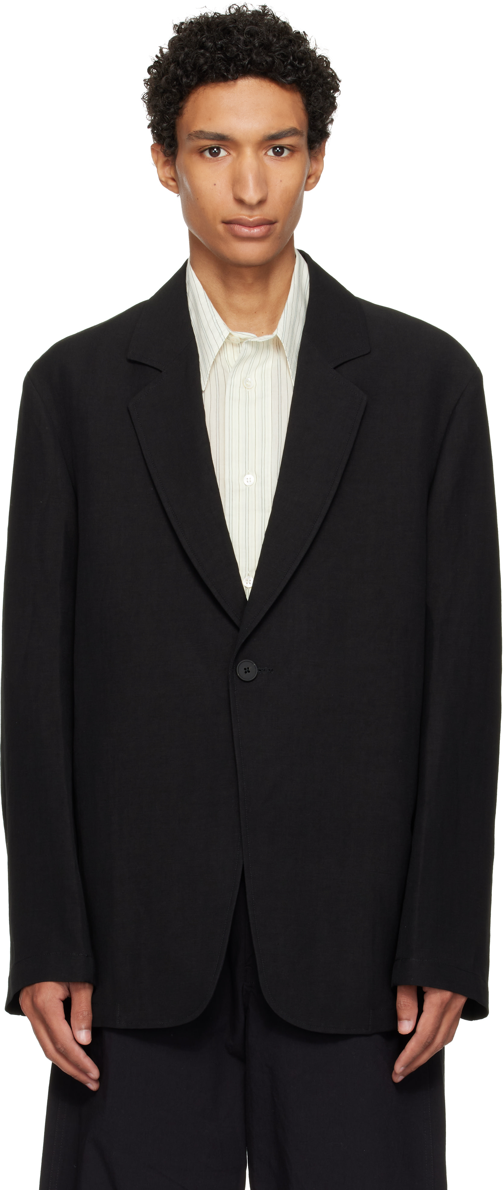 Studio Nicholson - Veston Denison noir en lin