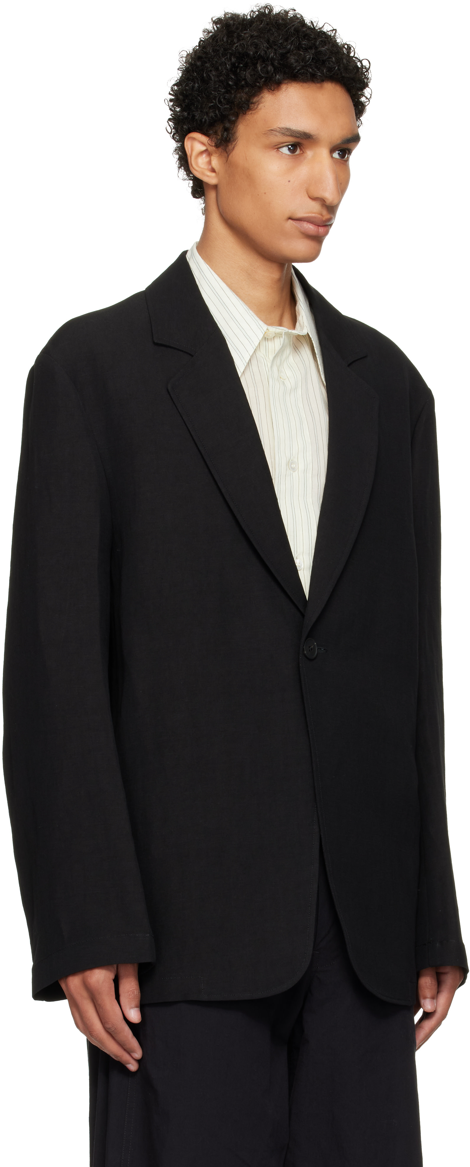 Studio Nicholson - Veston Denison noir en lin