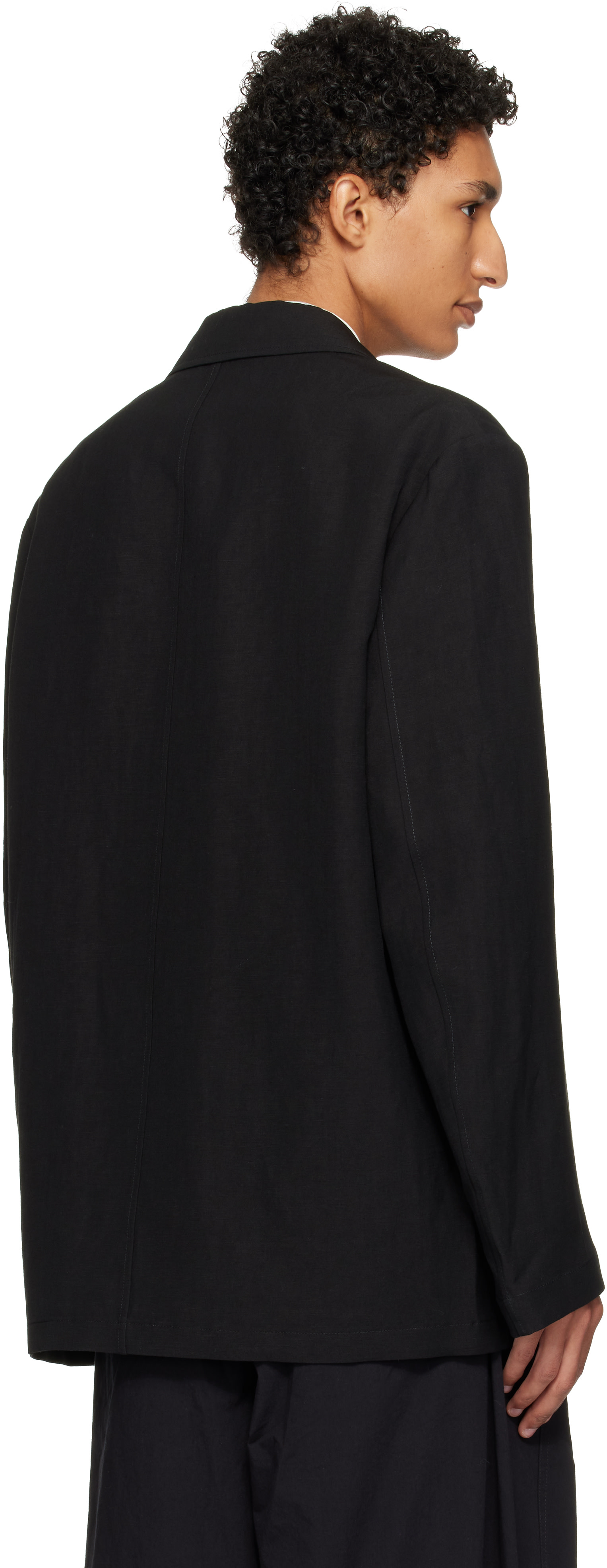 Studio Nicholson - Veston Denison noir en lin