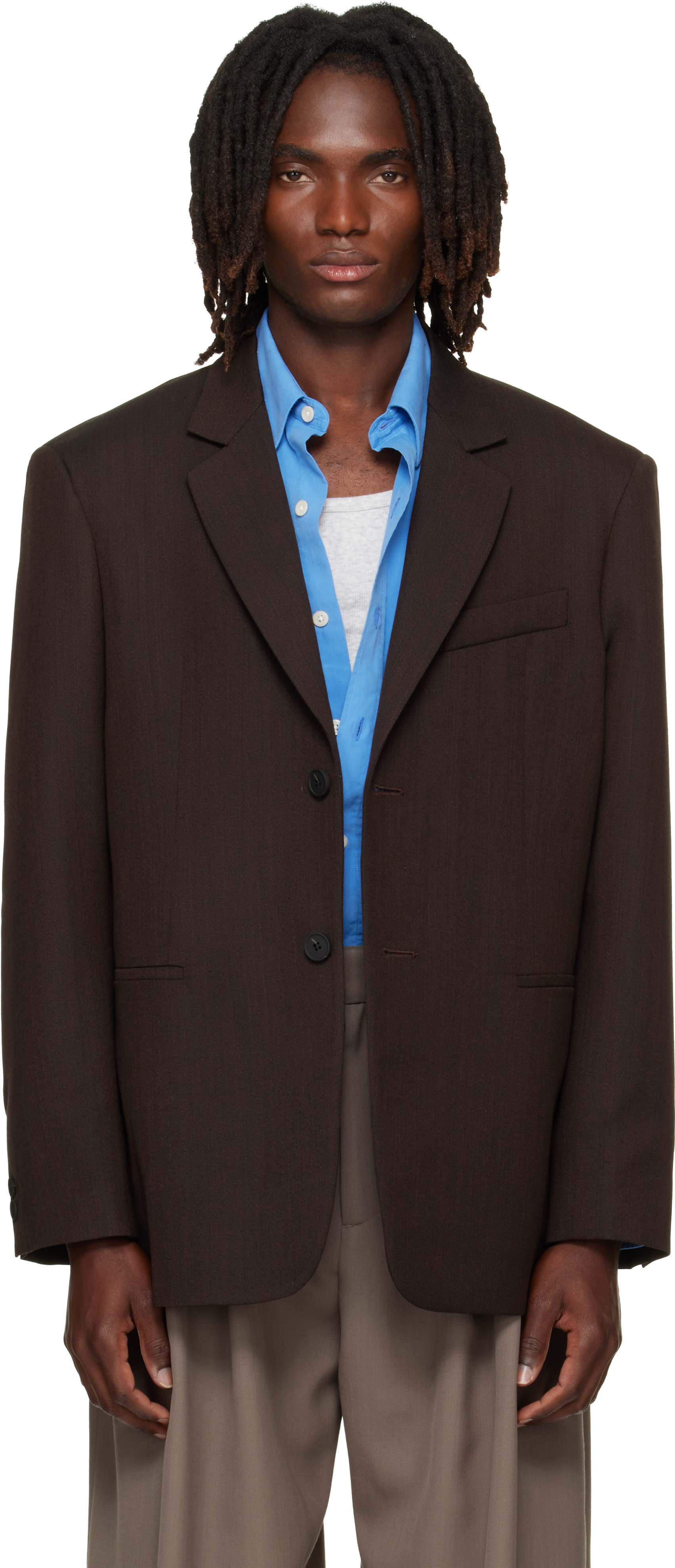 Studio Nicholson - Brown Roversi Wool Blazer