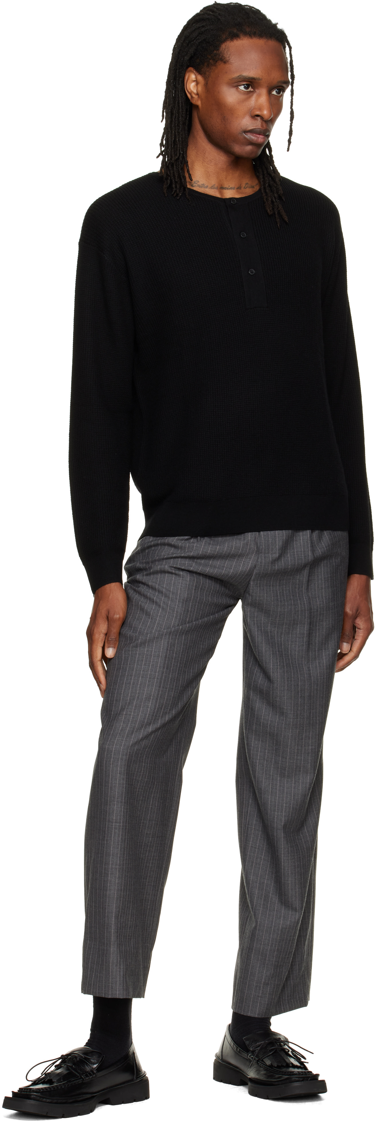 Studio Nicholson - Black Corine Knit Henley