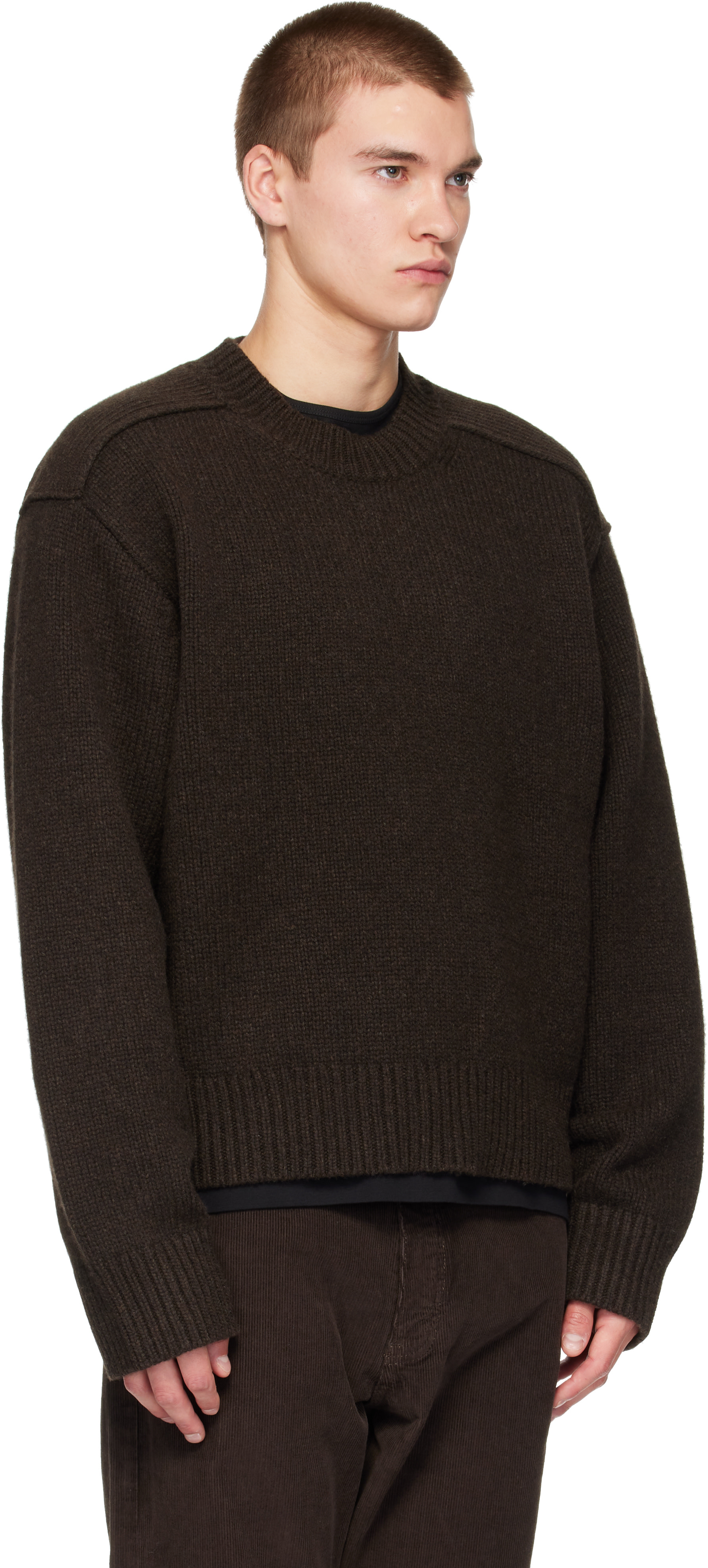 Studio Nicholson - Pull Berez brun en tricot