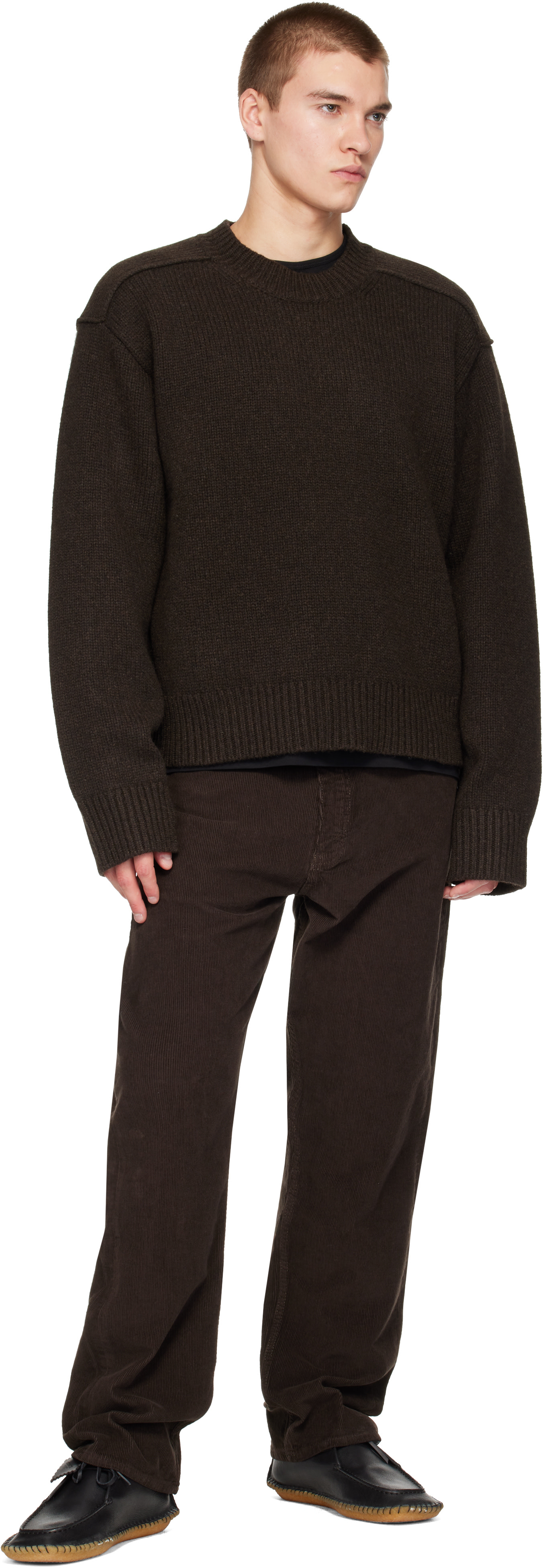 Studio Nicholson - Pull Berez brun en tricot