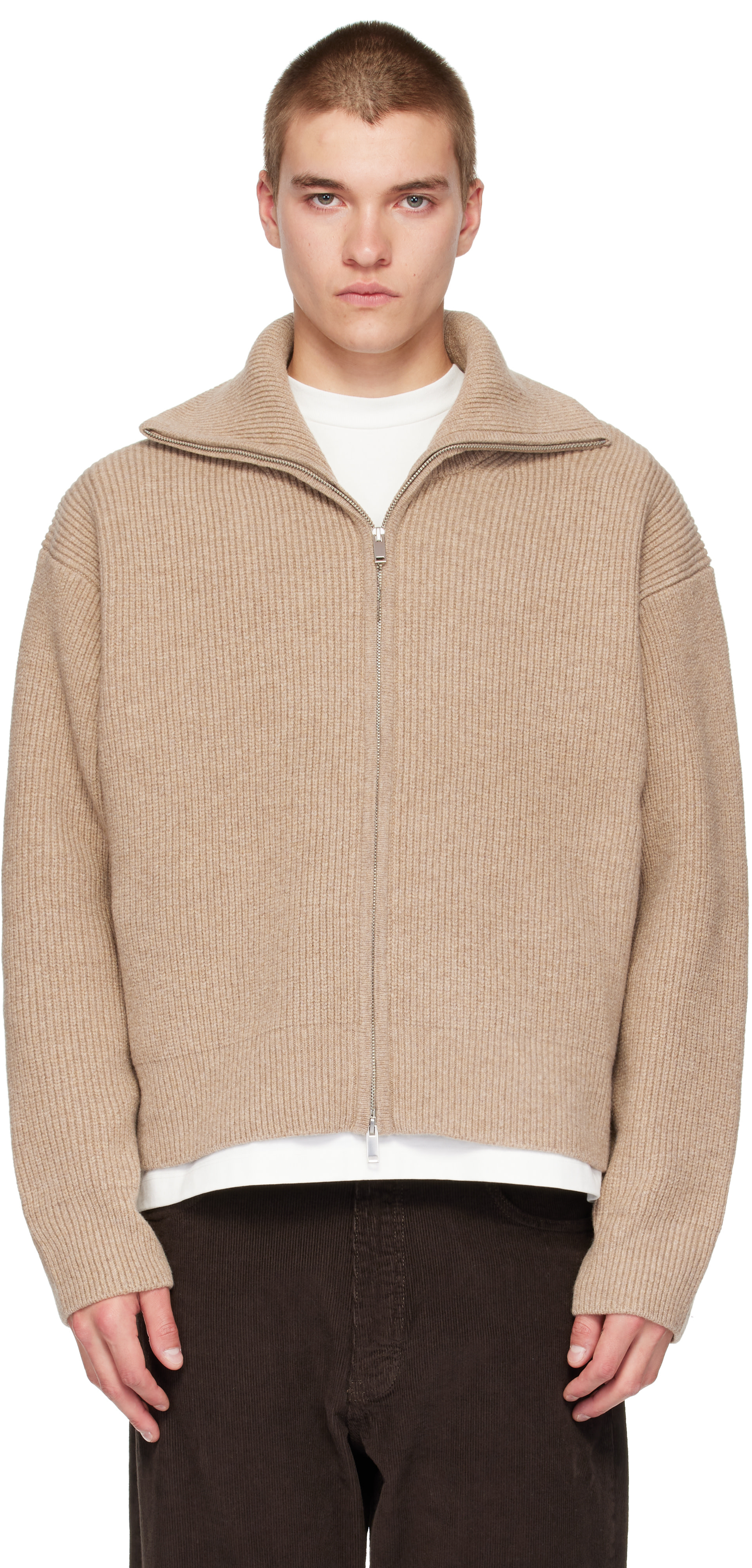 Studio Nicholson - Beige Sandos Knit Jacket