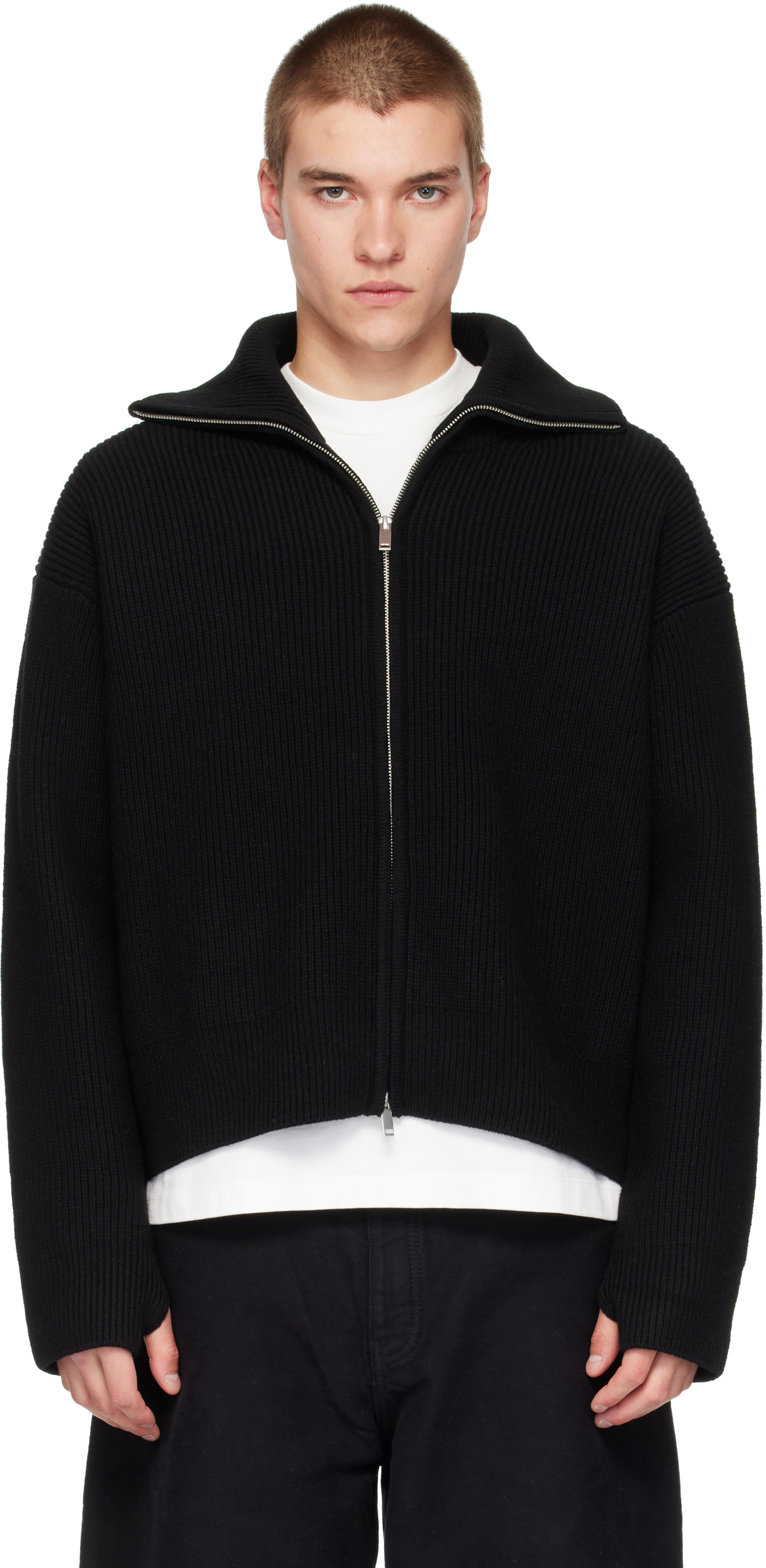 Studio Nicholson - Black Sandos Knit Jacket