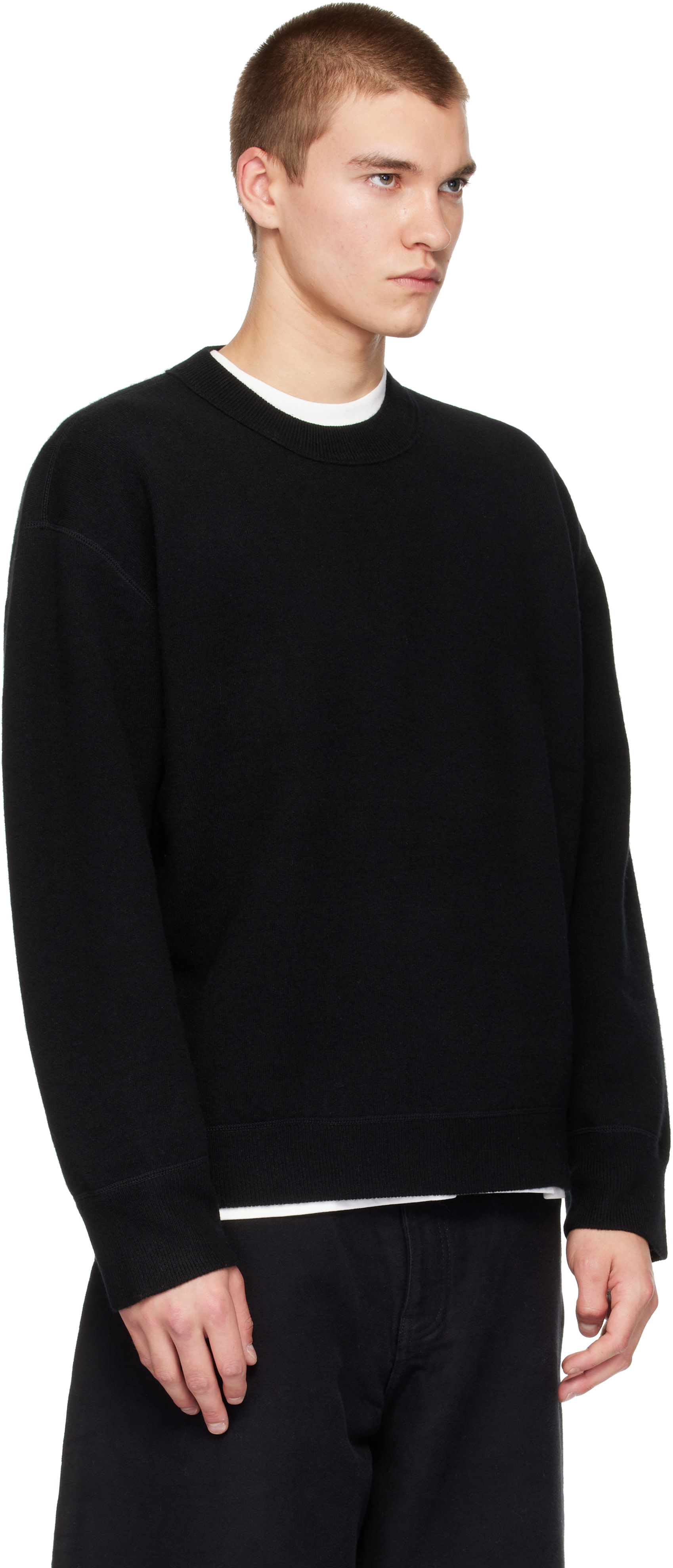 Studio Nicholson - Pull Moray noir en tricot