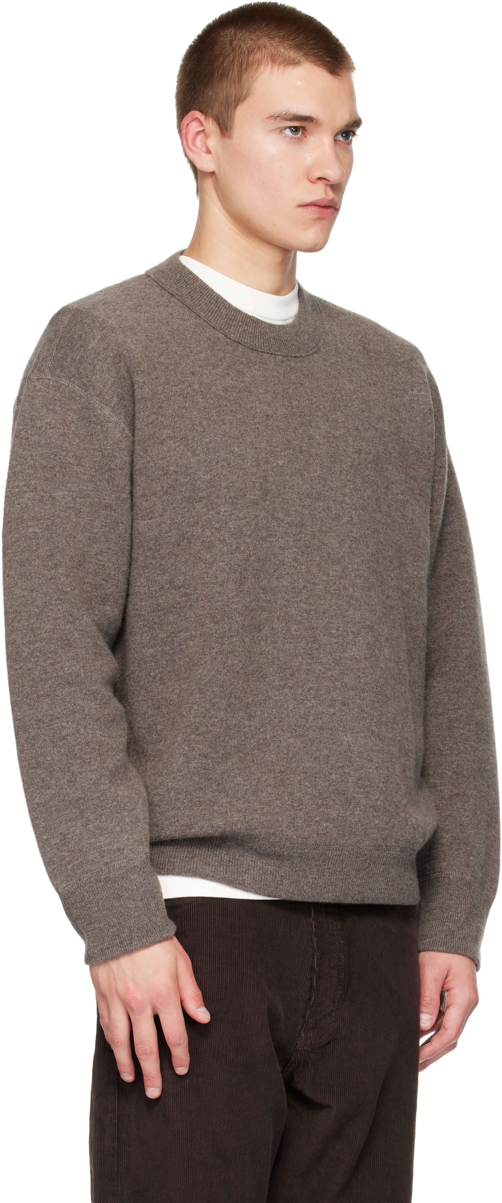 Studio Nicholson - Pull Moray gris en tricot