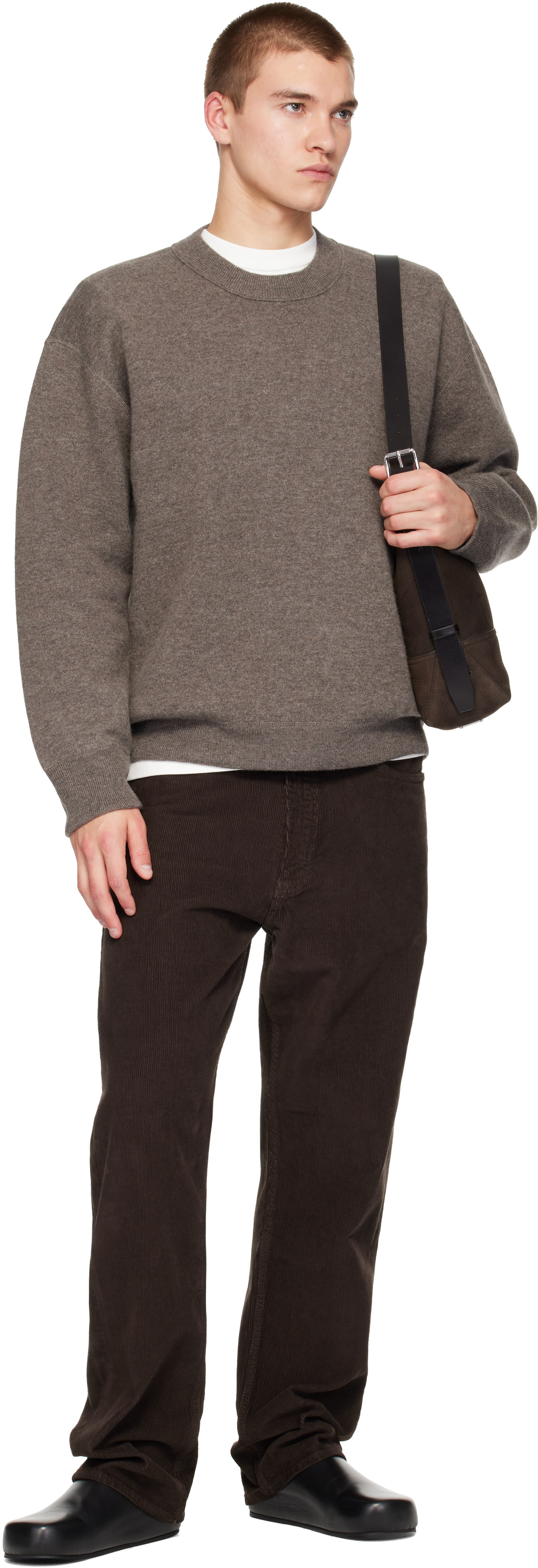 Studio Nicholson - Pull Moray gris en tricot
