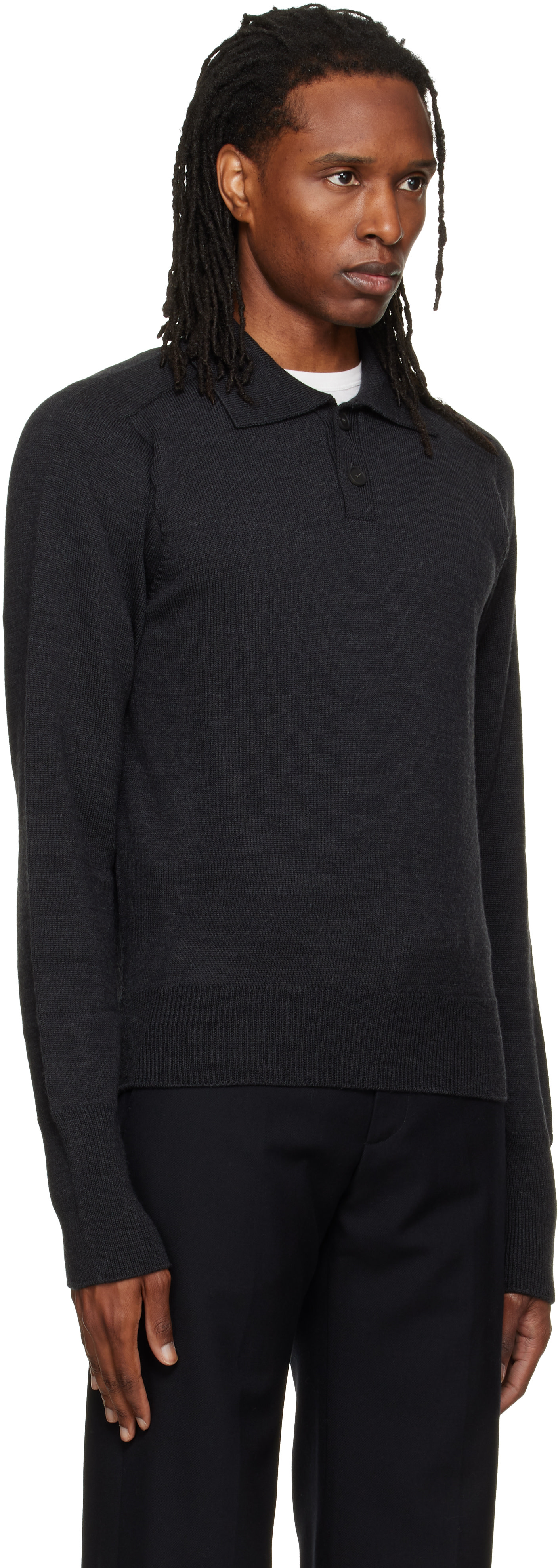 Studio Nicholson - Gray Sark Knit Polo