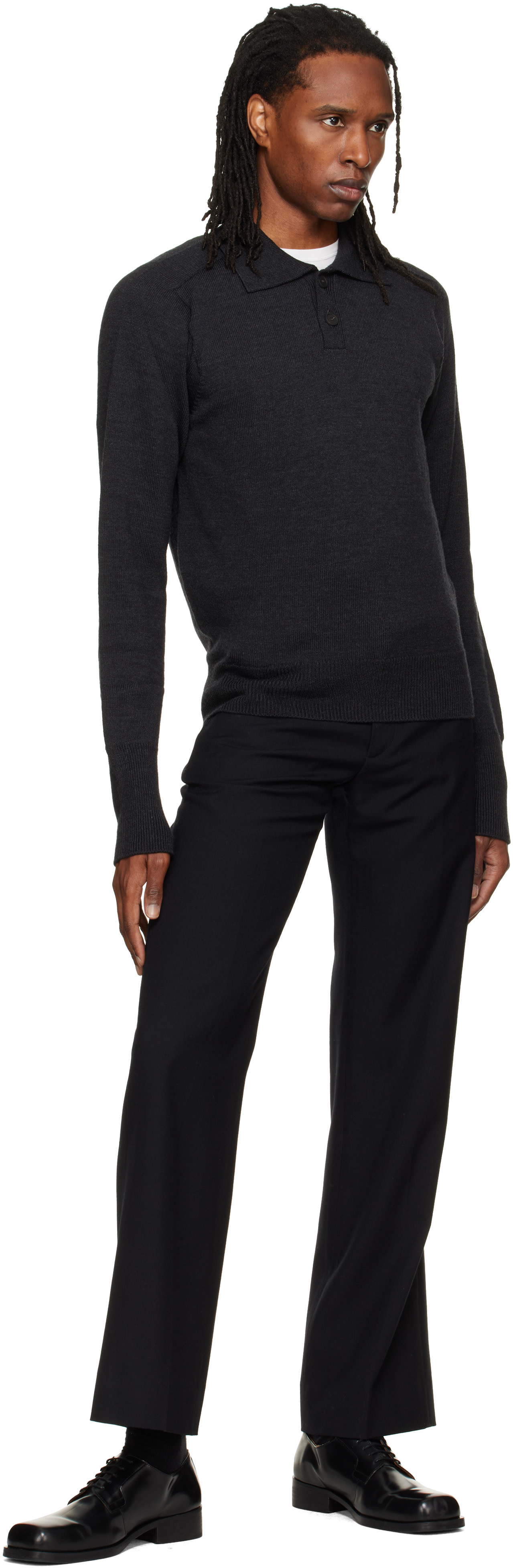 Studio Nicholson - Gray Sark Knit Polo