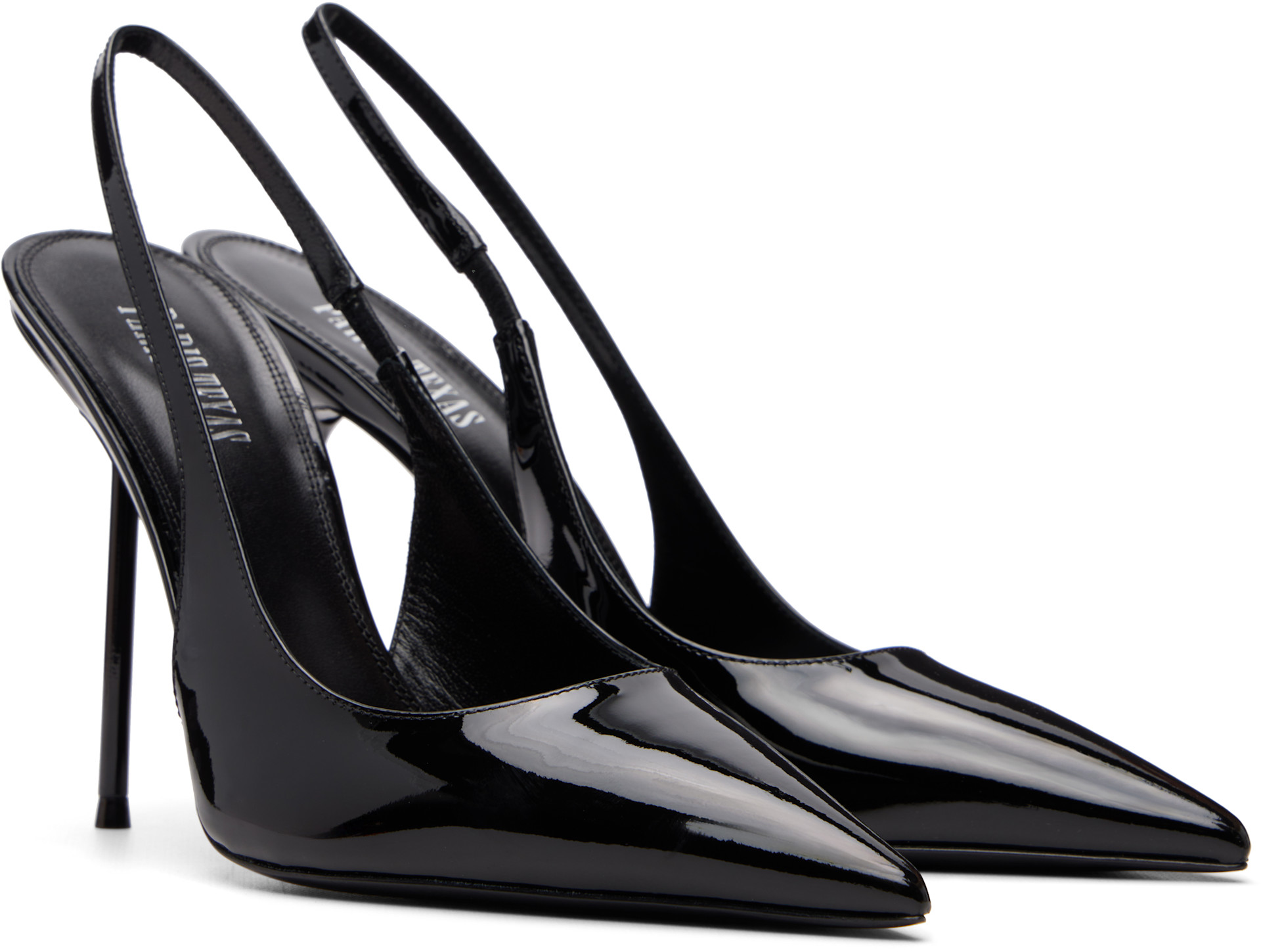 Paris Texas: Black Lidia Slingback 105 Heels | SSENSE