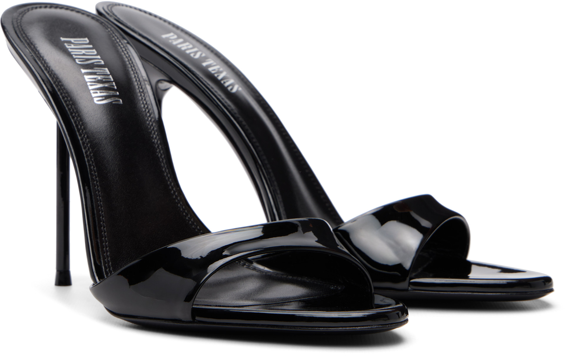 Paris Texas: Black Lidia Mule 105 Heeled Sandals | SSENSE Canada