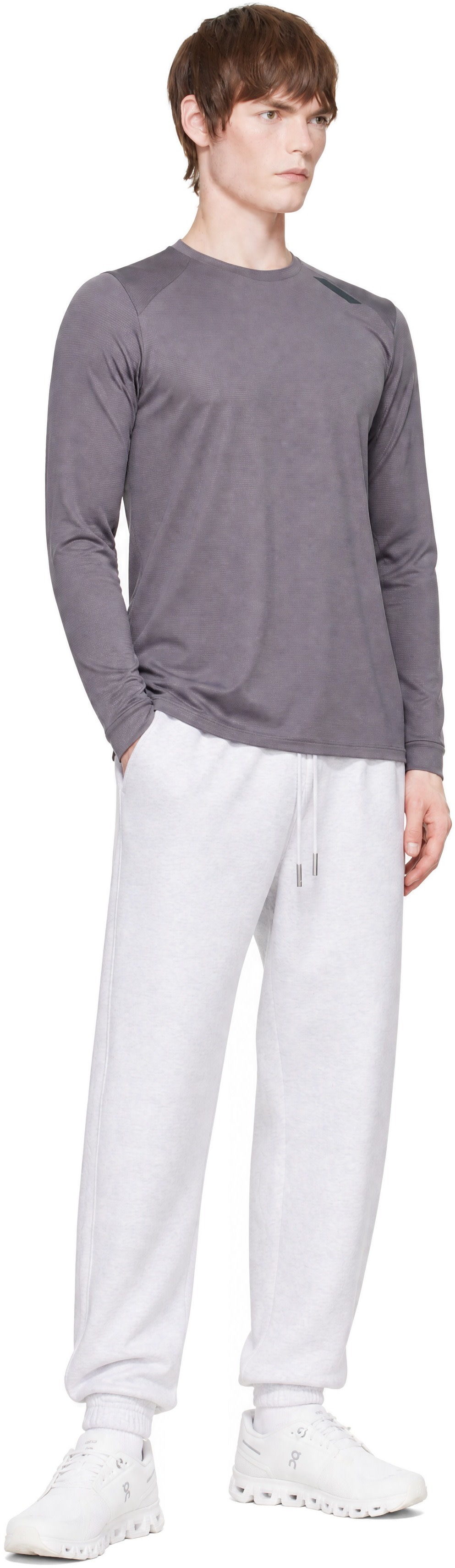 Soar Running - Gray Long Sleeve Tech Running T-shirt