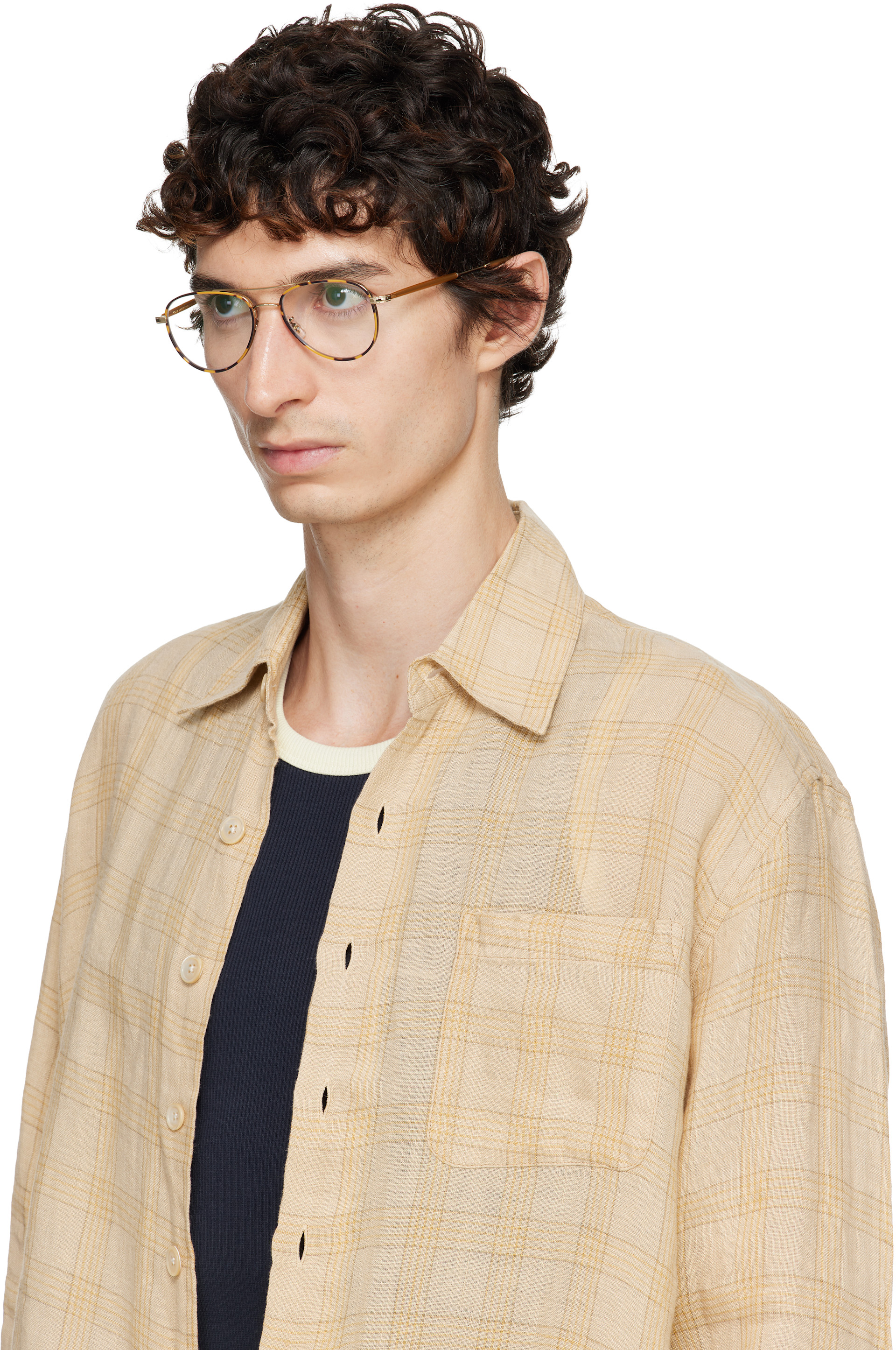 Garrett Leight - 골드 리니 안경