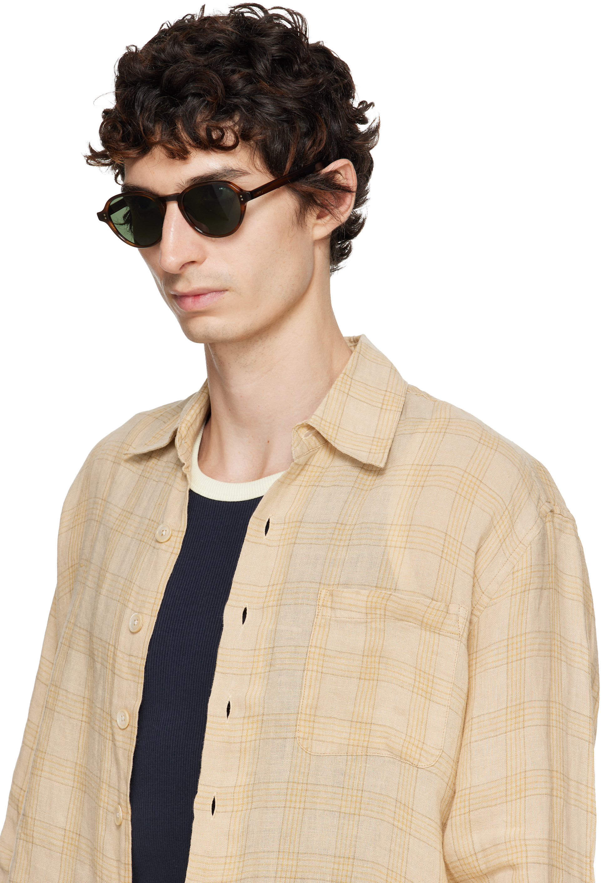 Garrett Leight - 브라운 카시야 선글라스