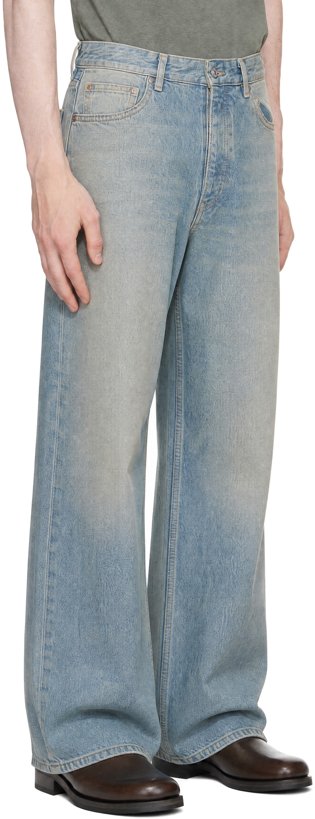 Won Hundred - Blue Genoa Coated Jeans