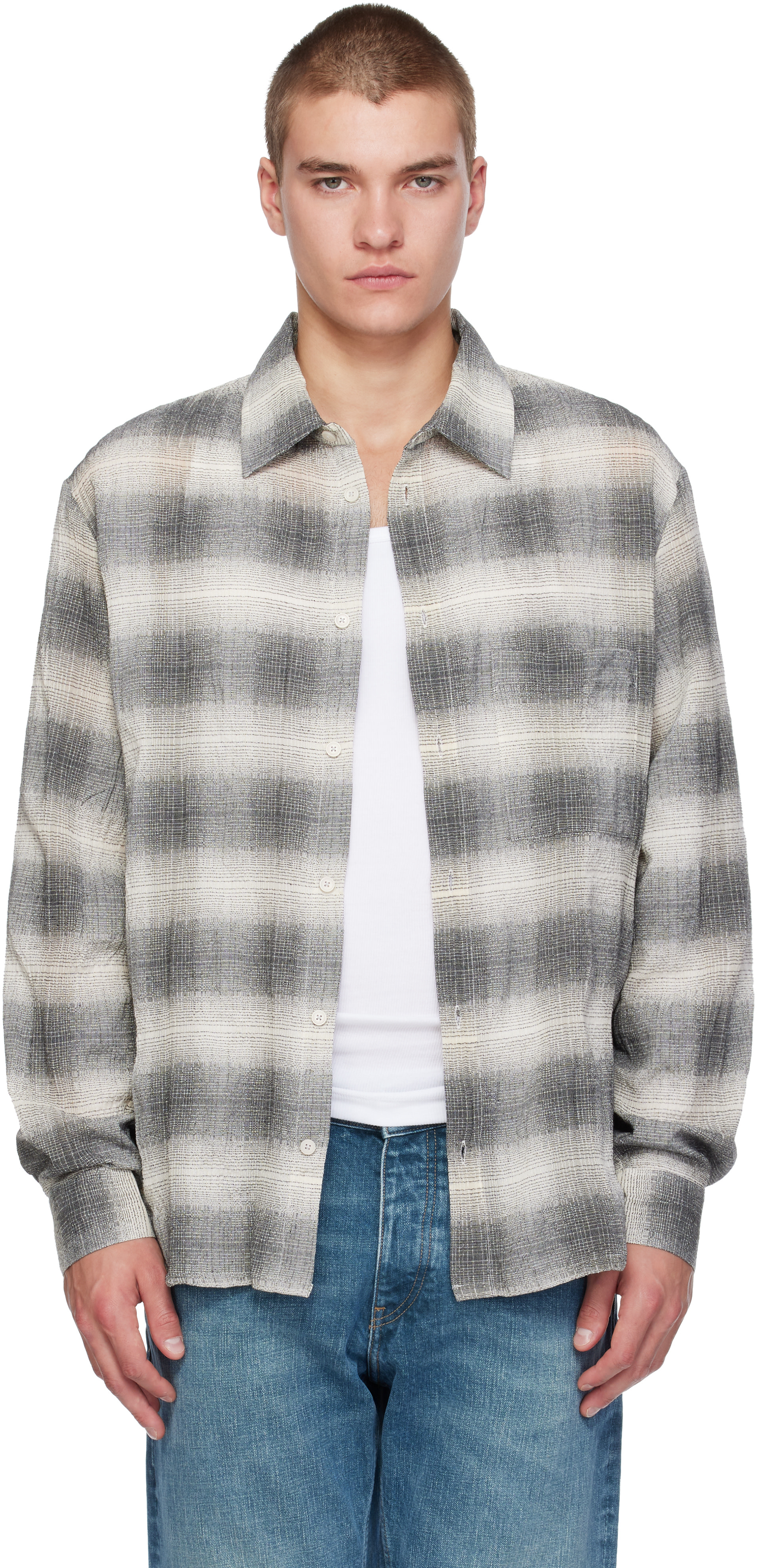Won Hundred - Gray Pete Check Shirt