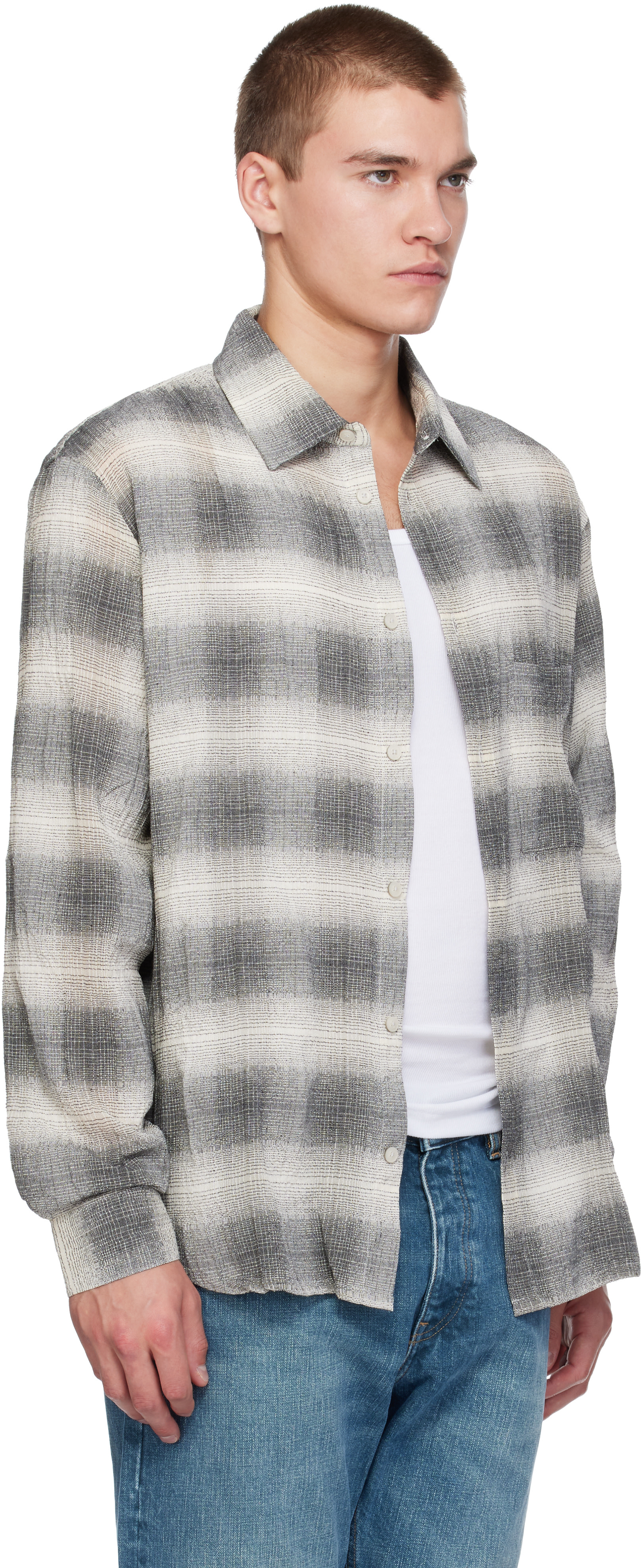 Won Hundred - Gray Pete Check Shirt