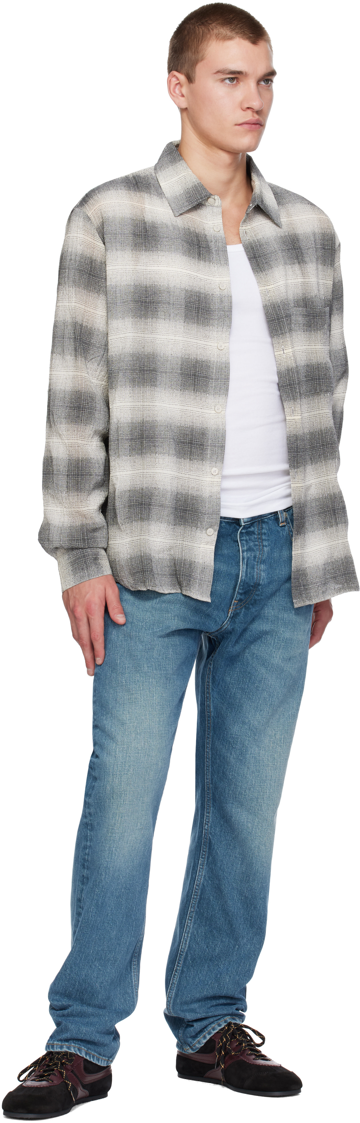 Won Hundred - Gray Pete Check Shirt