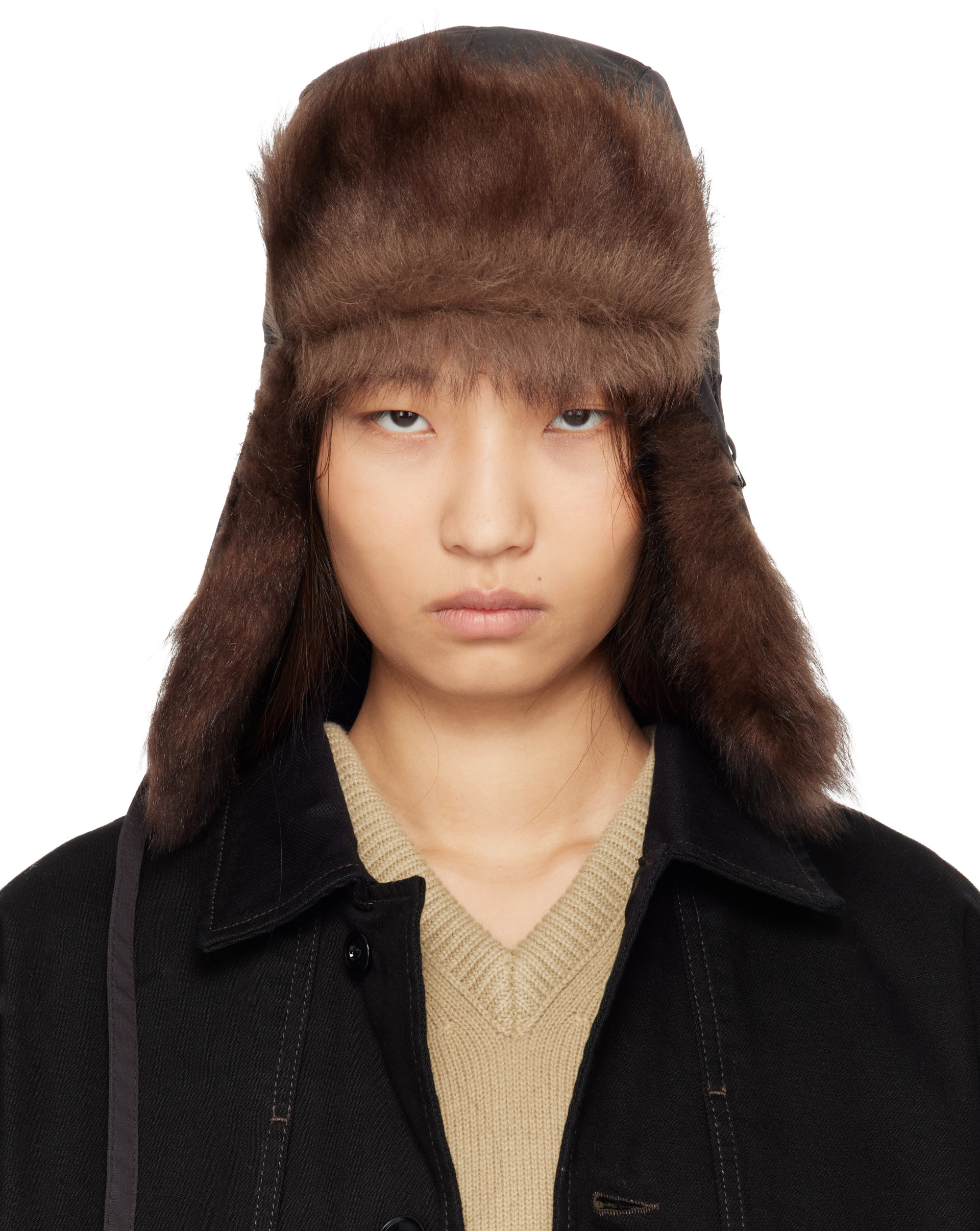 LEMAIRE: Brown Fuzzy Chapka Hat | SSENSE