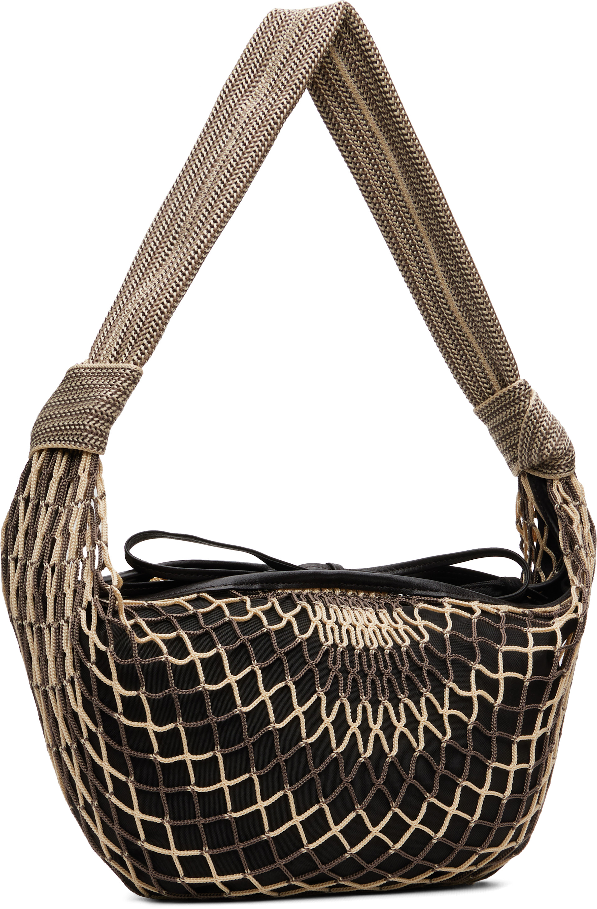LEMAIRE: Beige & Brown Fortune Croissant Filt Bag | SSENSE