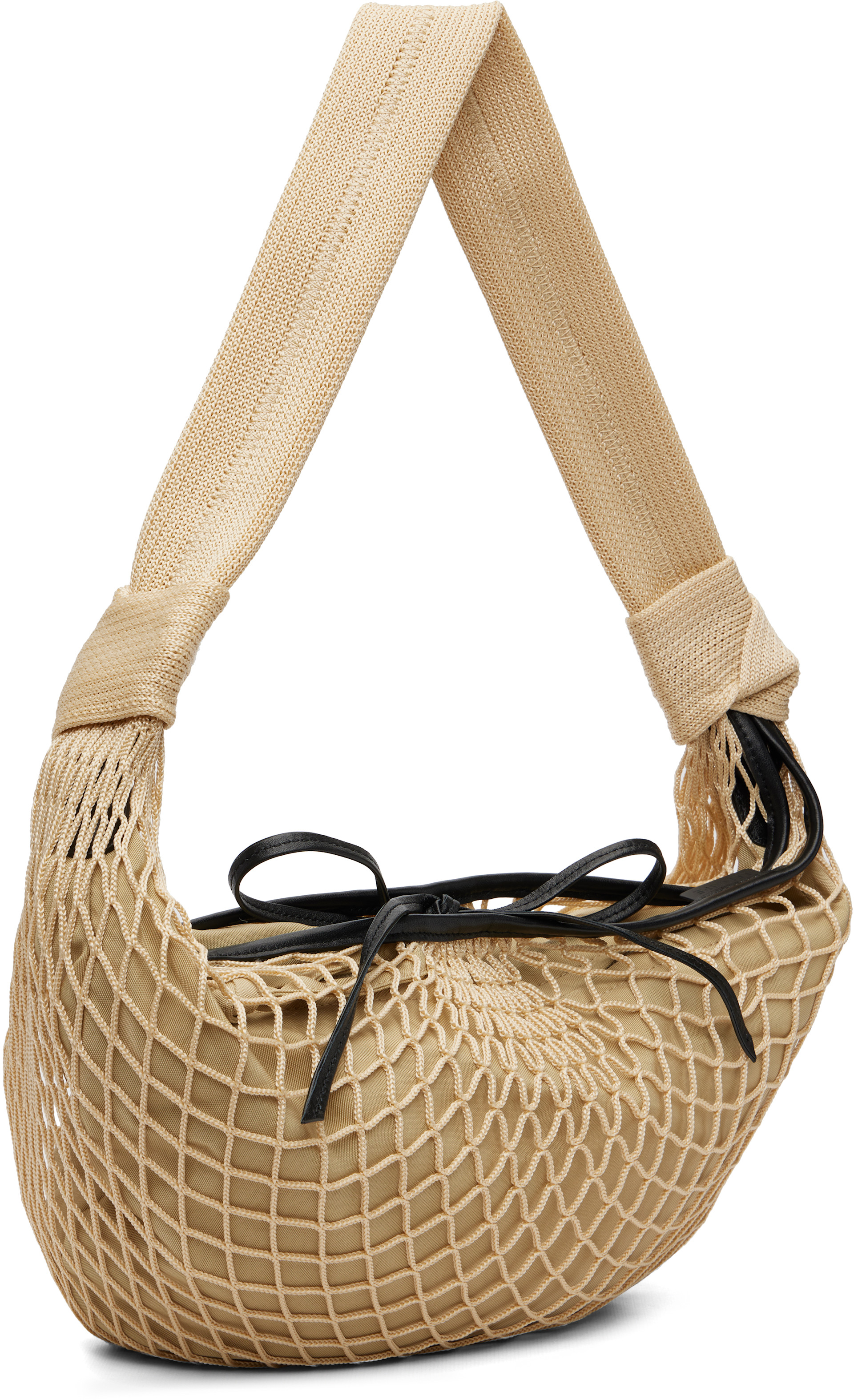 LEMAIRE: Beige Fortune Croissant Filt Bag | SSENSE