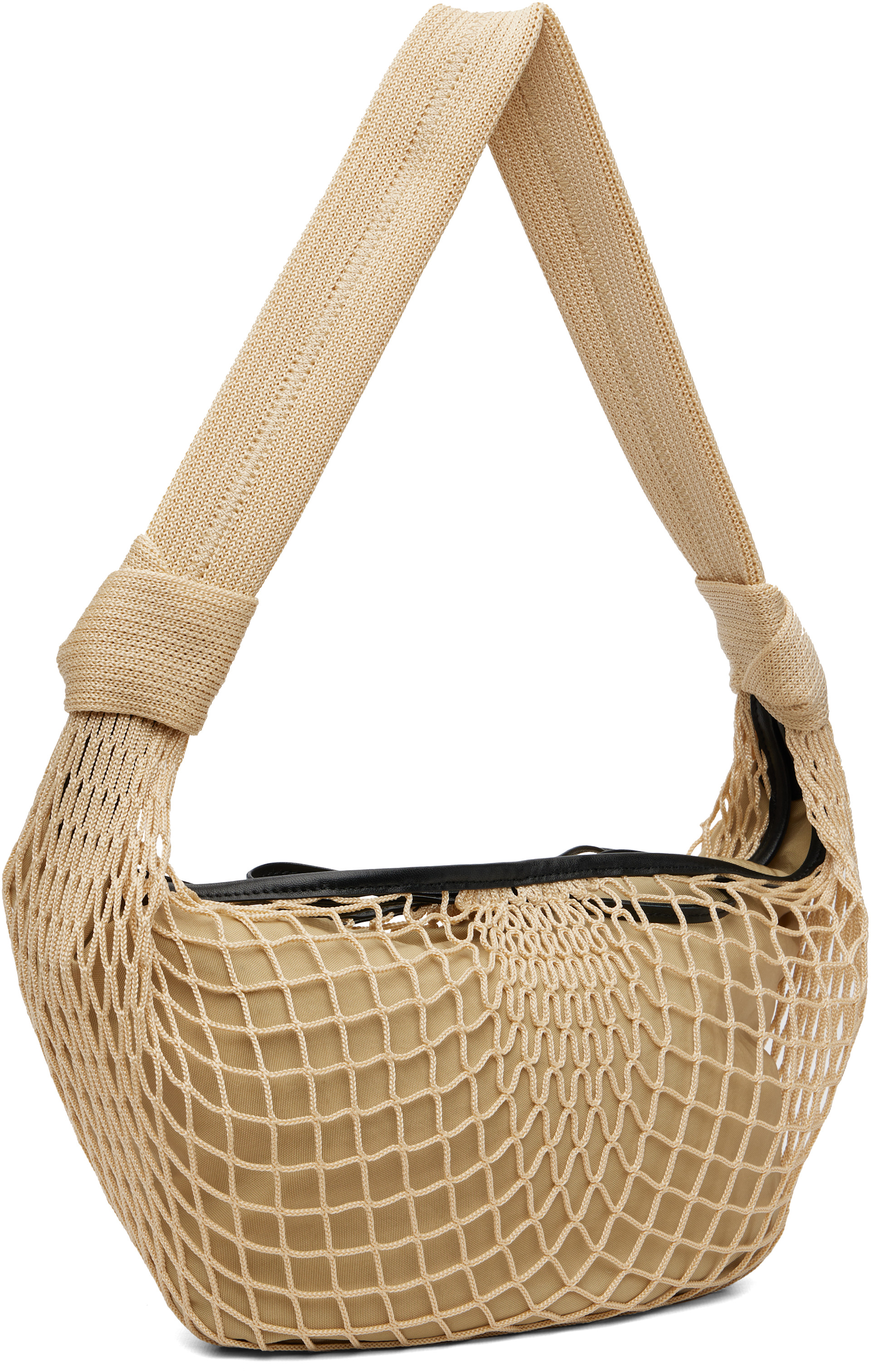 LEMAIRE: Beige Fortune Croissant Filt Bag | SSENSE