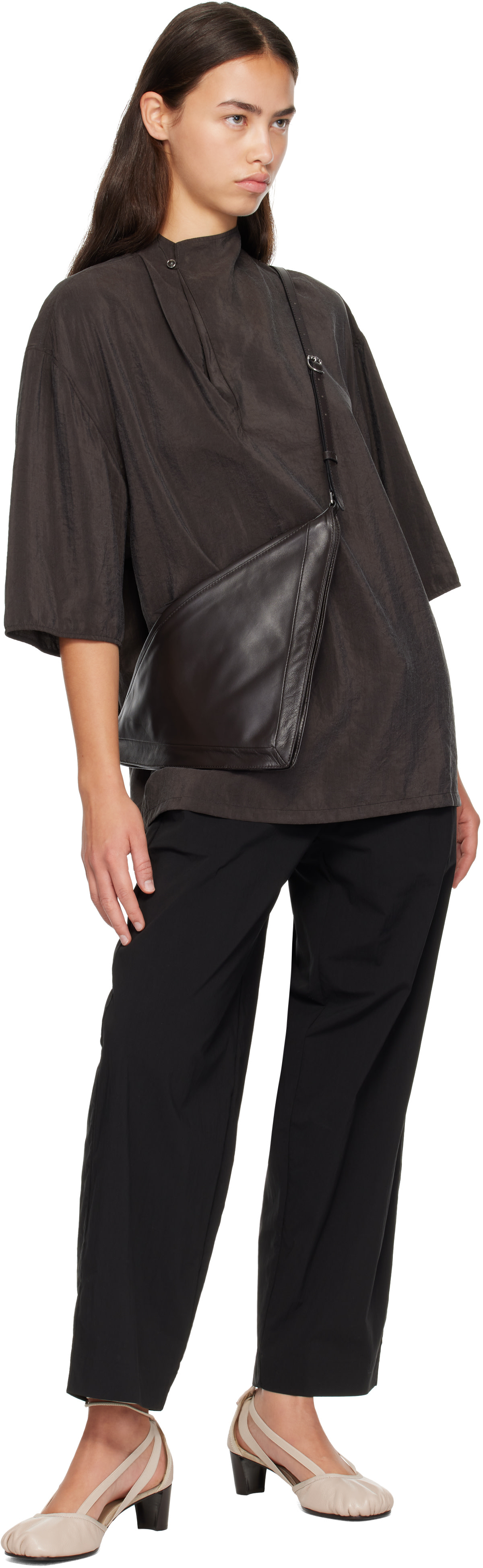 LEMAIRE: Brown Pocket Scarf Bag | SSENSE