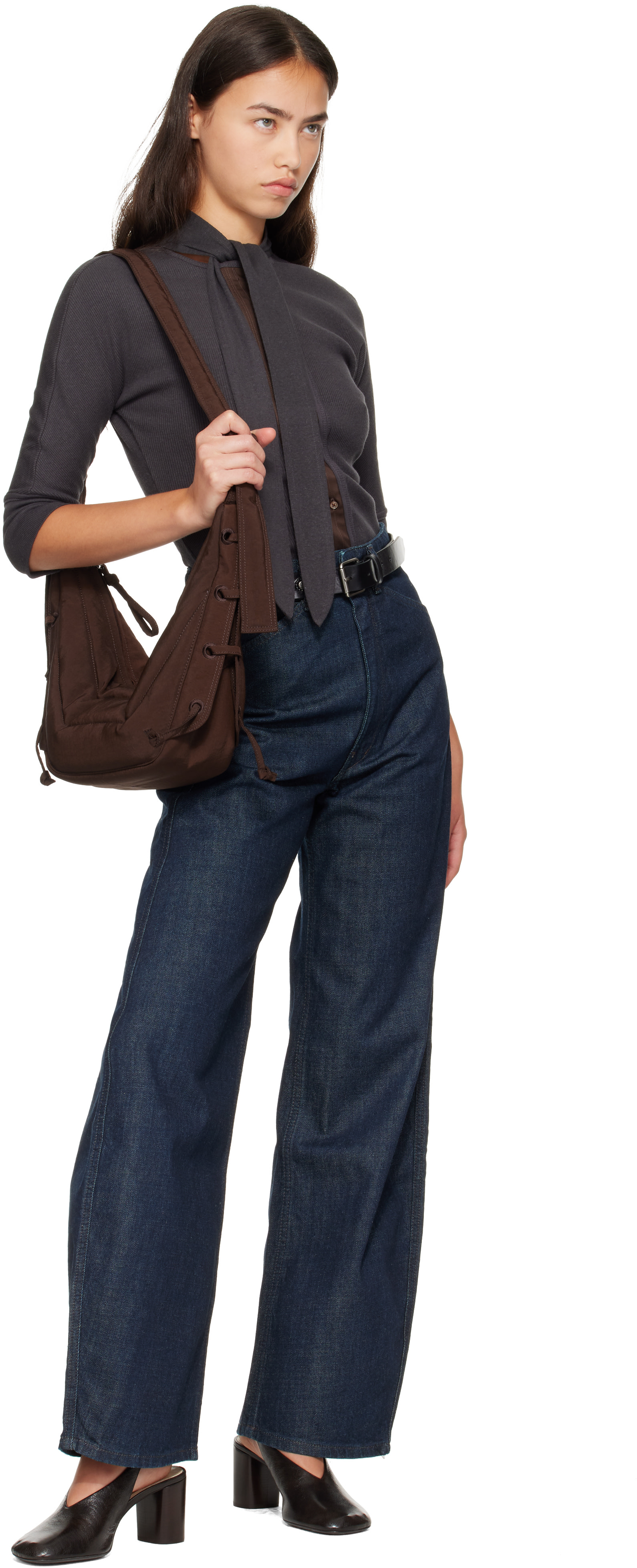 LEMAIRE - Petit sac Soft Game brun